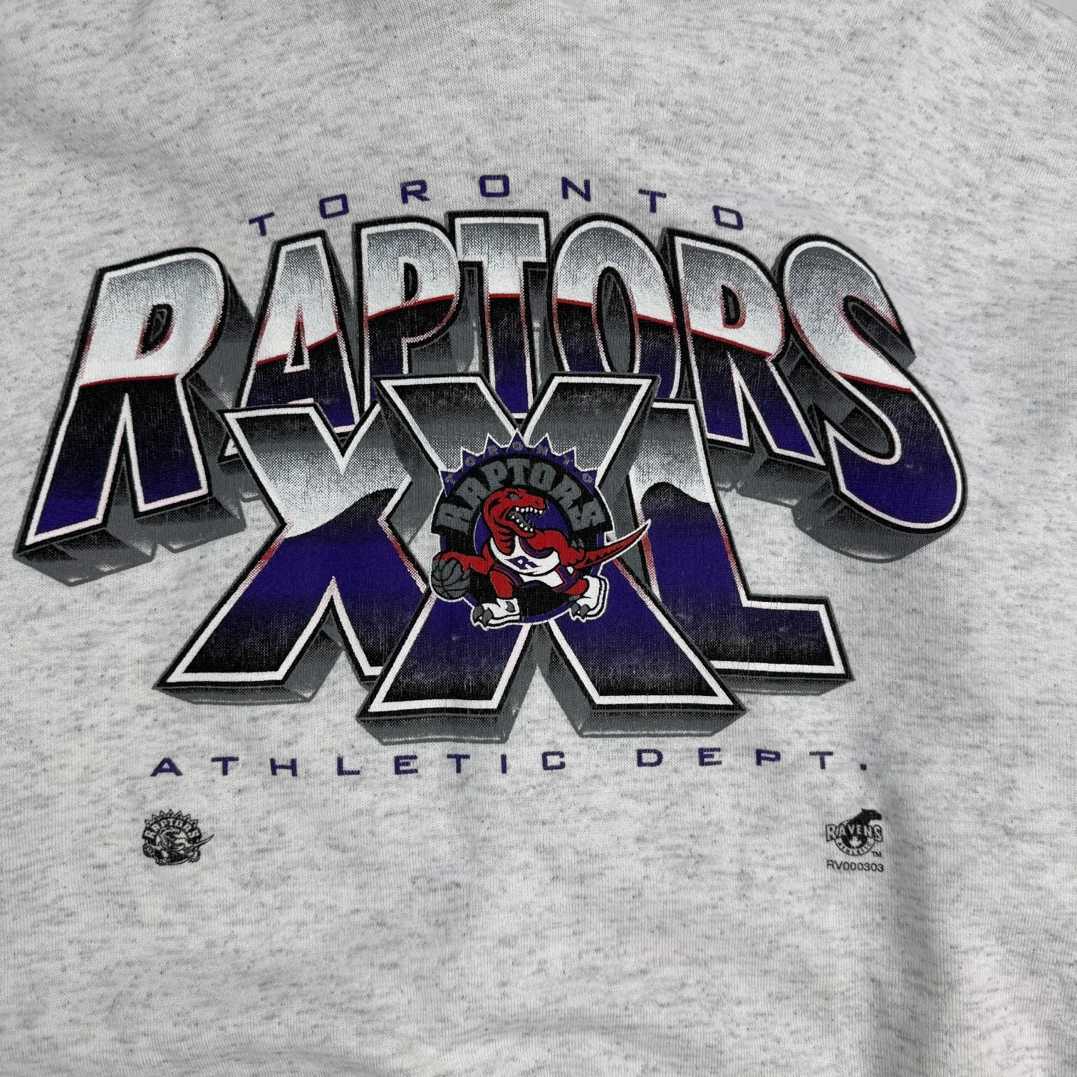 Vintage Toronto Raptors XXL Hoodie Grey
