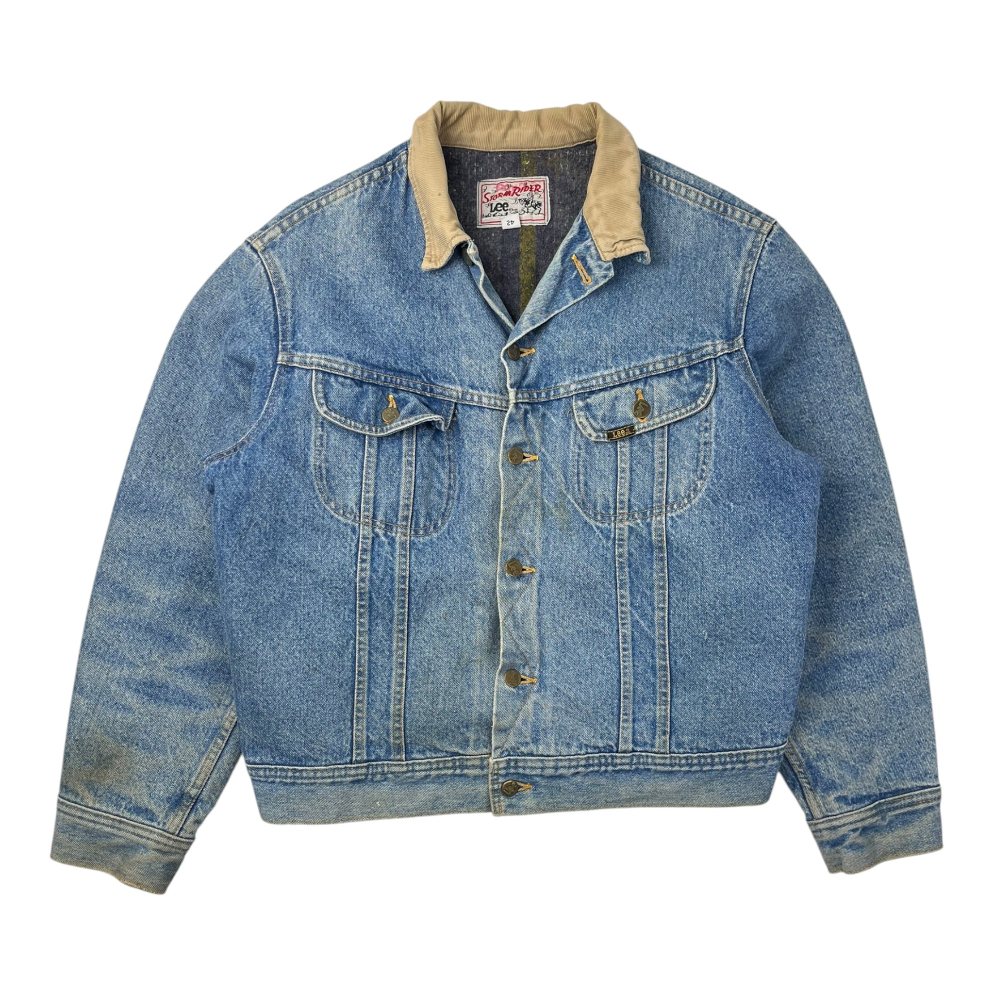 Vintage Storm Rider Lee Lined Jacket Medium Washed Blue