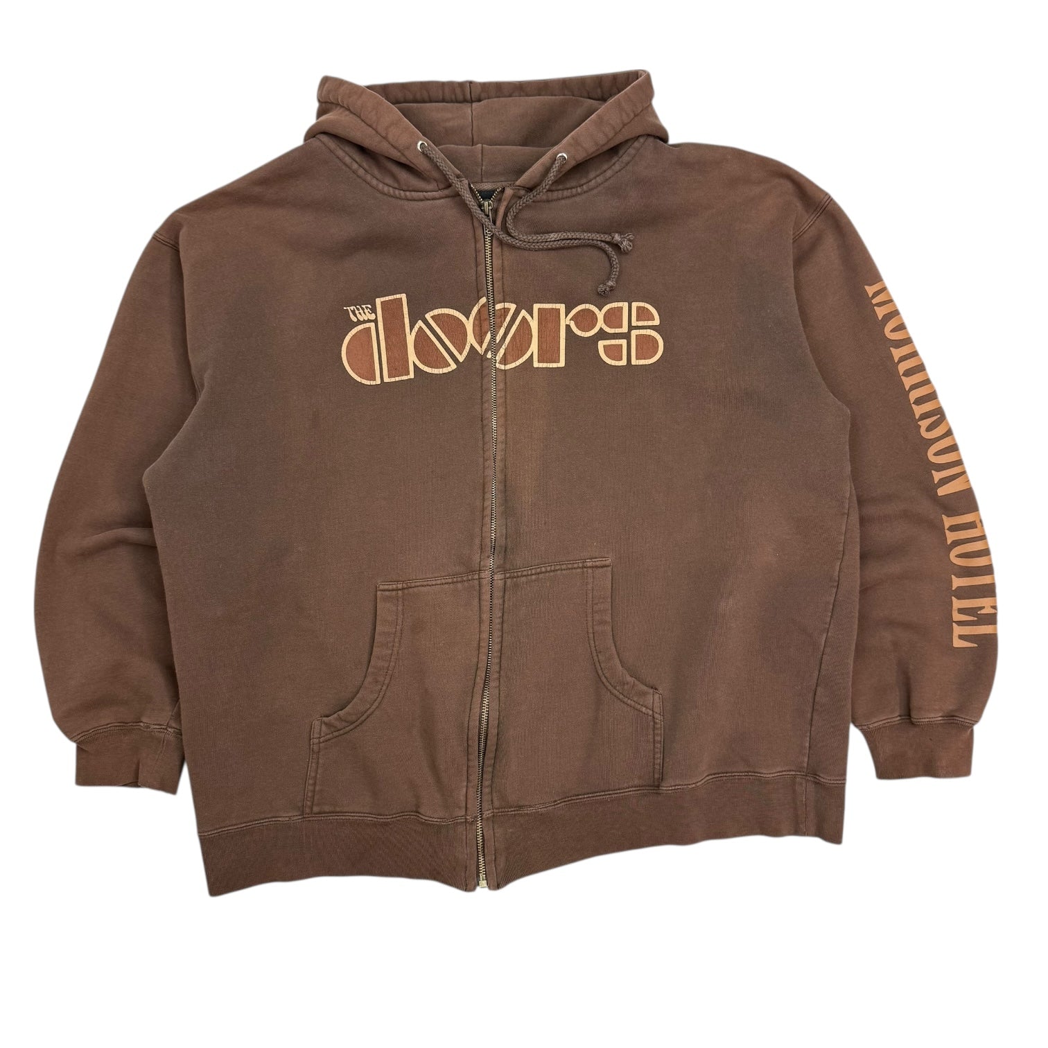 Vintage The Doors Morrison Hotel Zip Up Hoodie Brown