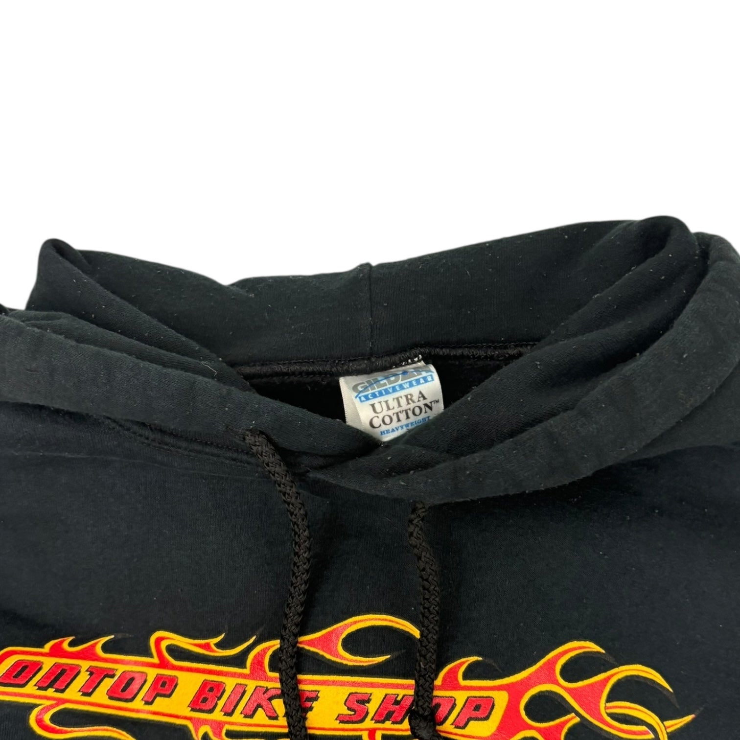 Vintage Ontop Bike Shop Tribal Flames Hoodie Black