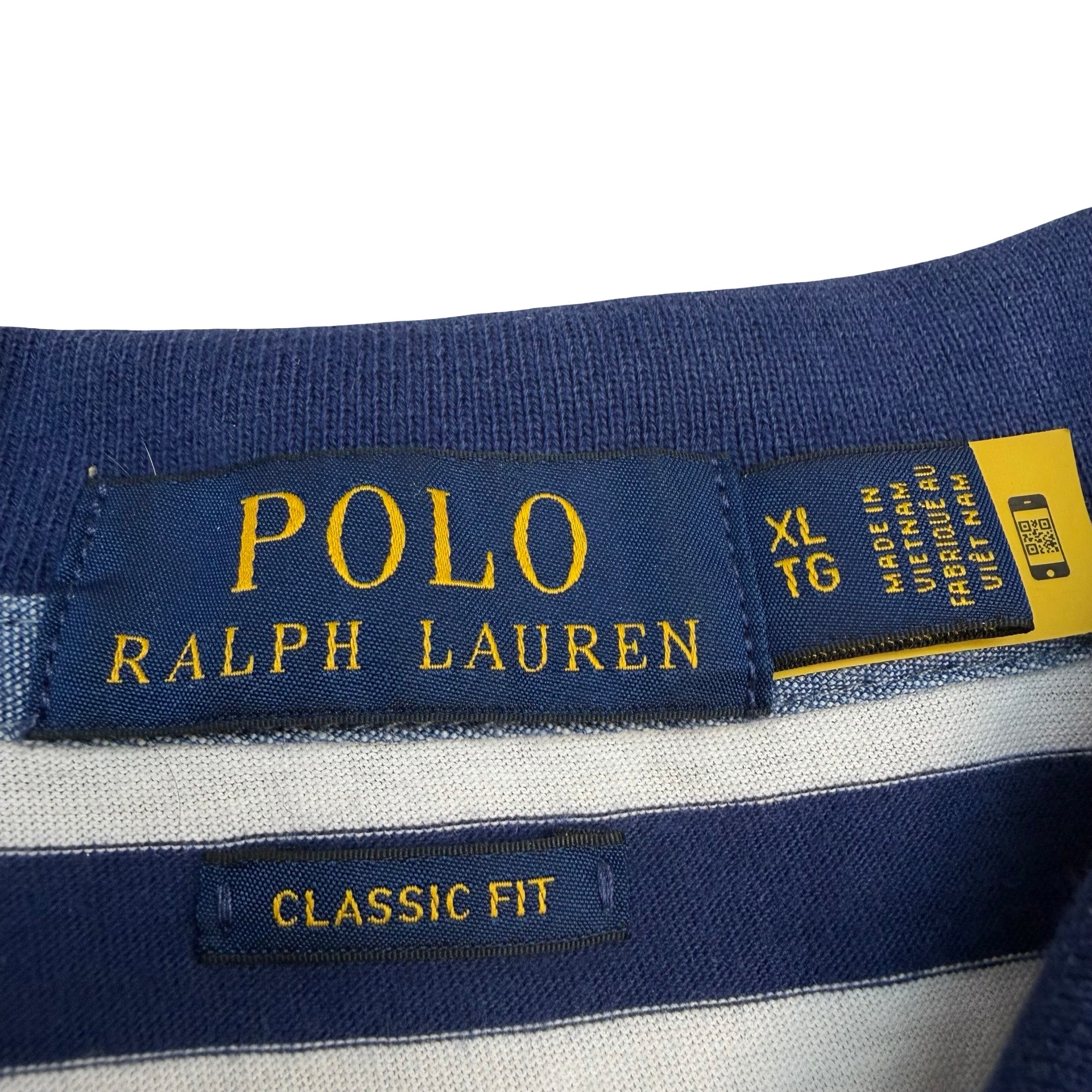 Vintage Polo Ralph Lauren Striped Polo Tee Blue/White