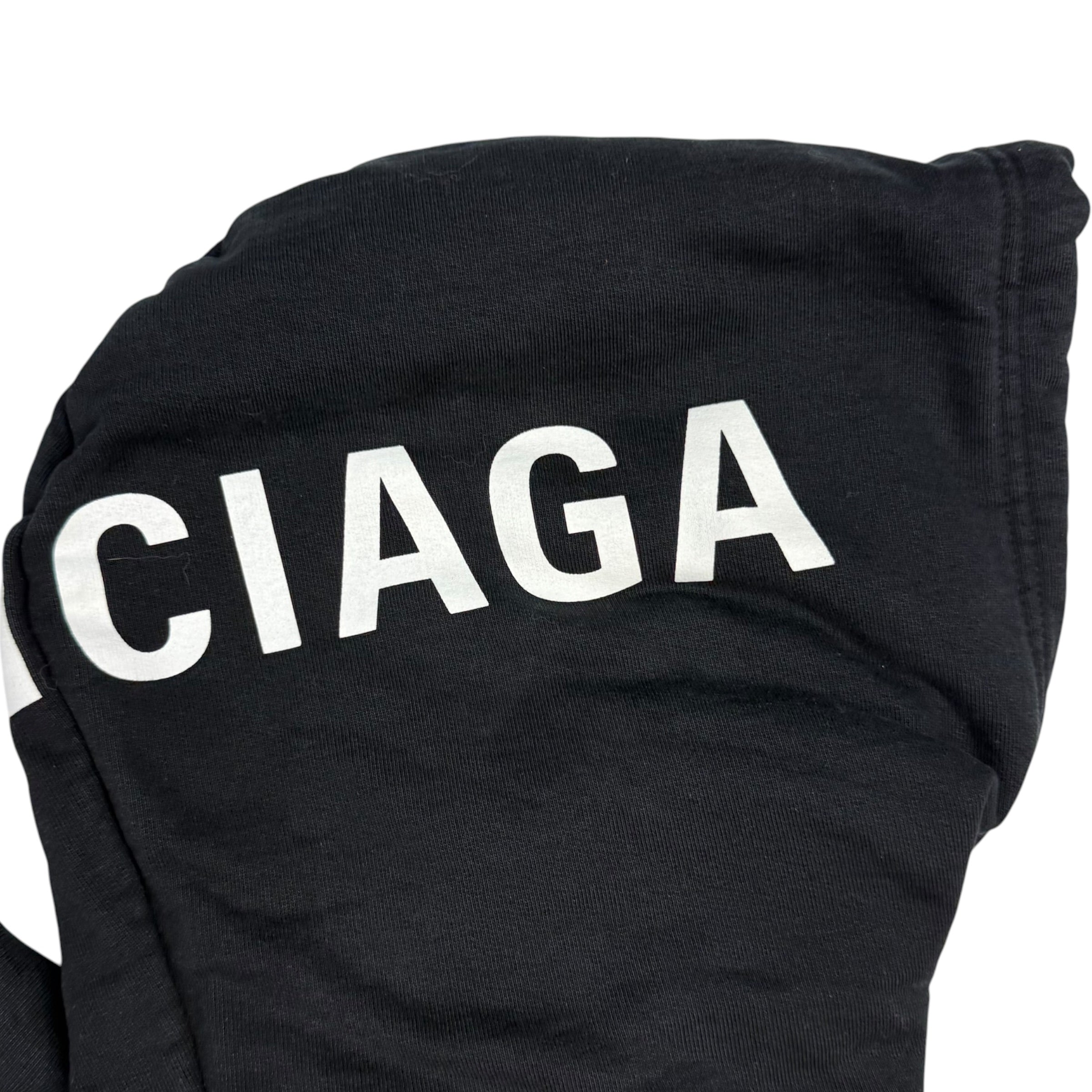 Balenciaga Logo Hood Hoodie Black