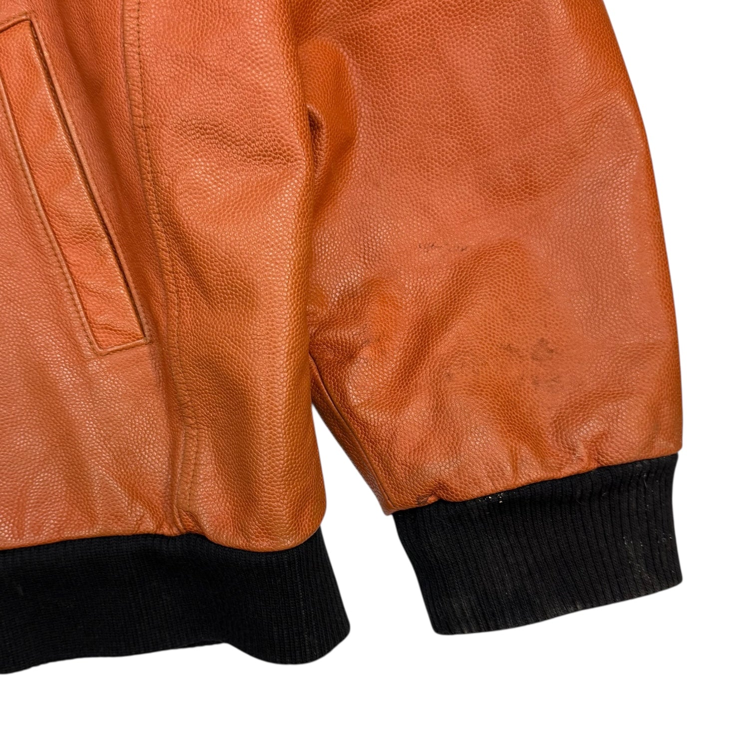 Vintage Spalding Official Game Ball NBA Basketball Leather Jacket Brown