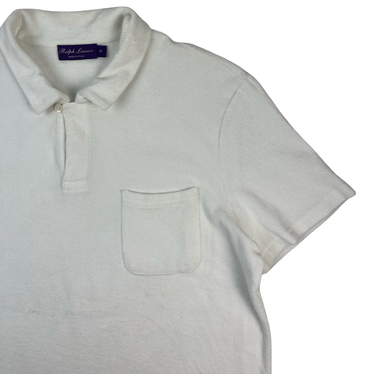 Ralph Lauren Purple Label Terry Polo Shirt White