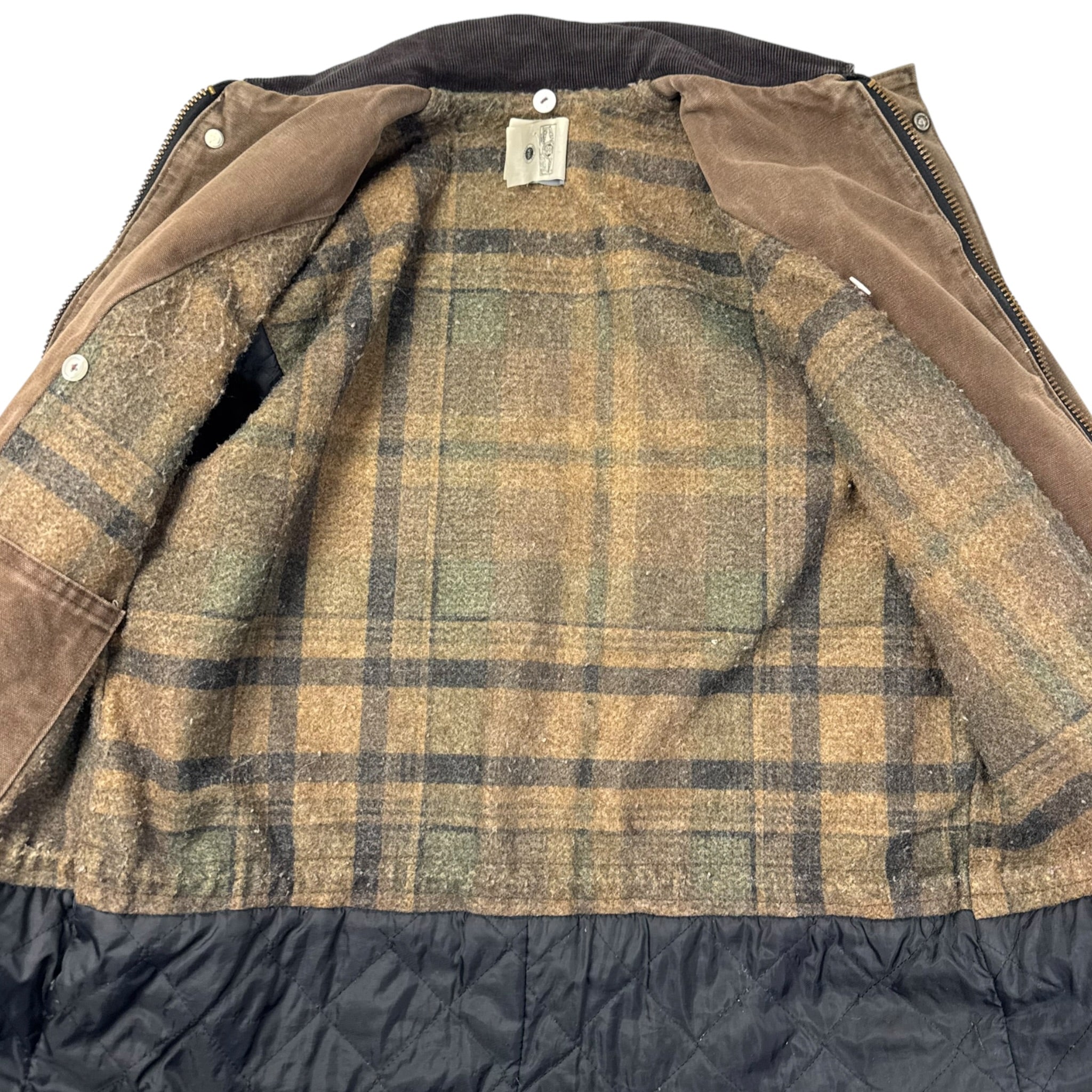 Vintage Carhartt Chore Barn Coat Blanket Lined Jacket Chocolate Brown