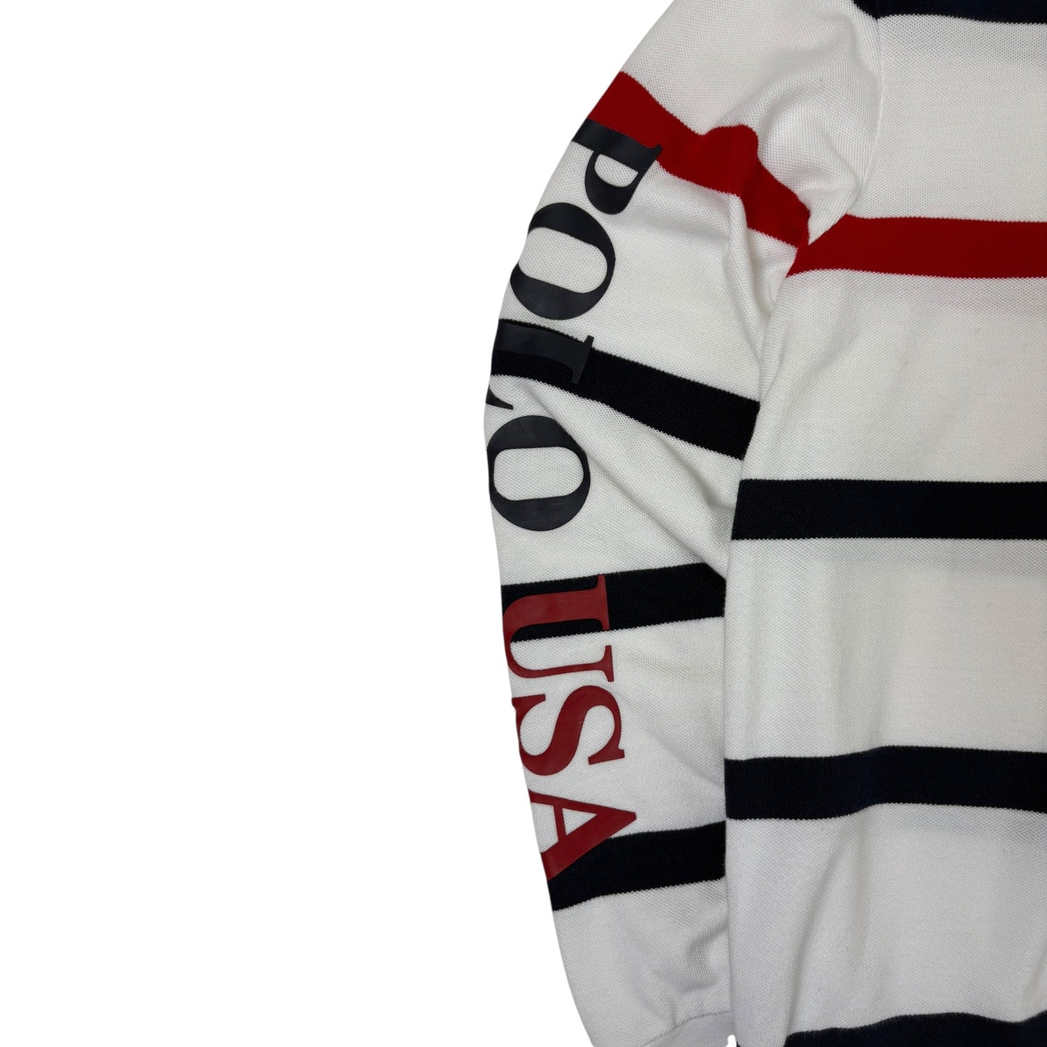 Ralph Lauren “Polo USA” Striped Crewneck White