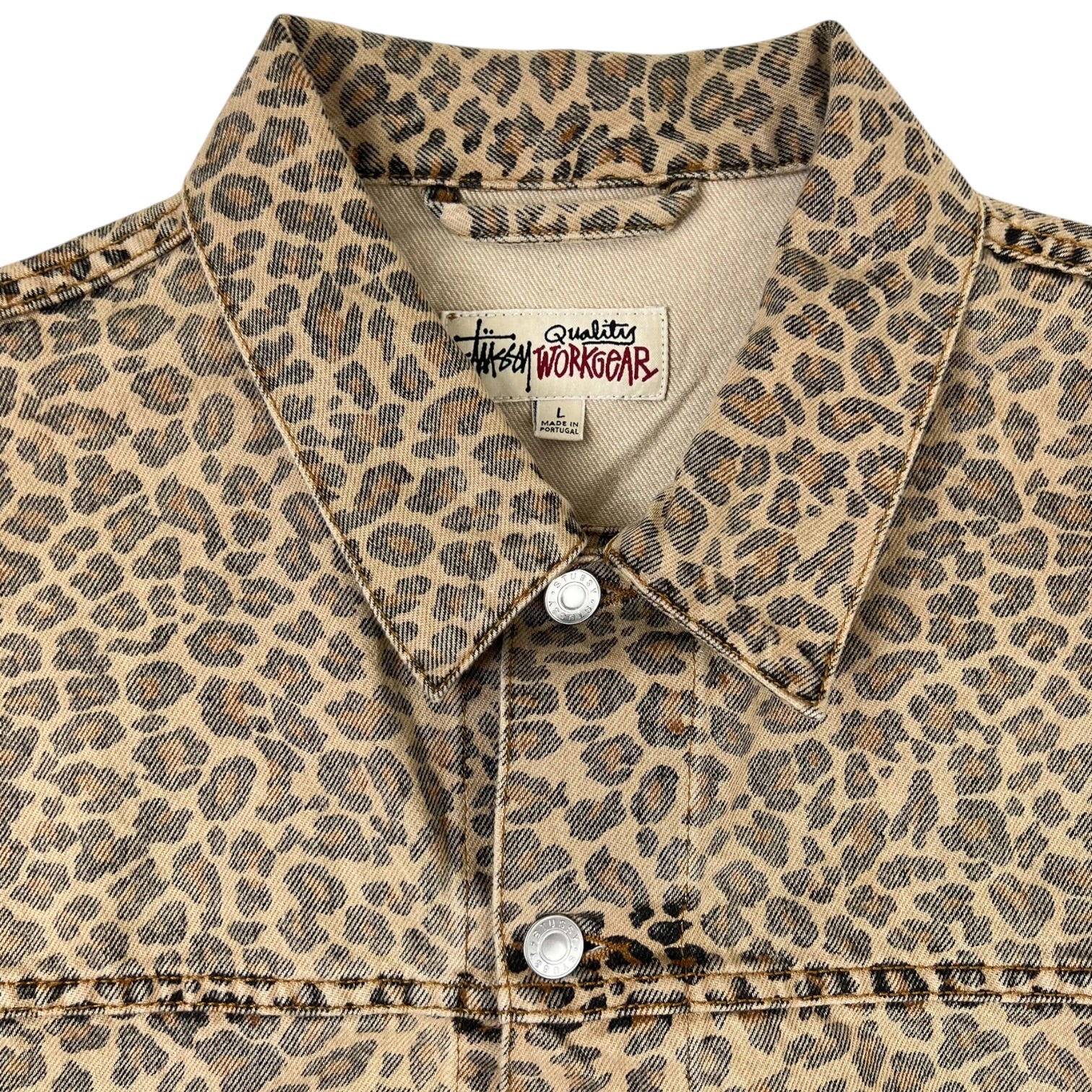 Stussy Denim Trucker Jacket “Leopard”