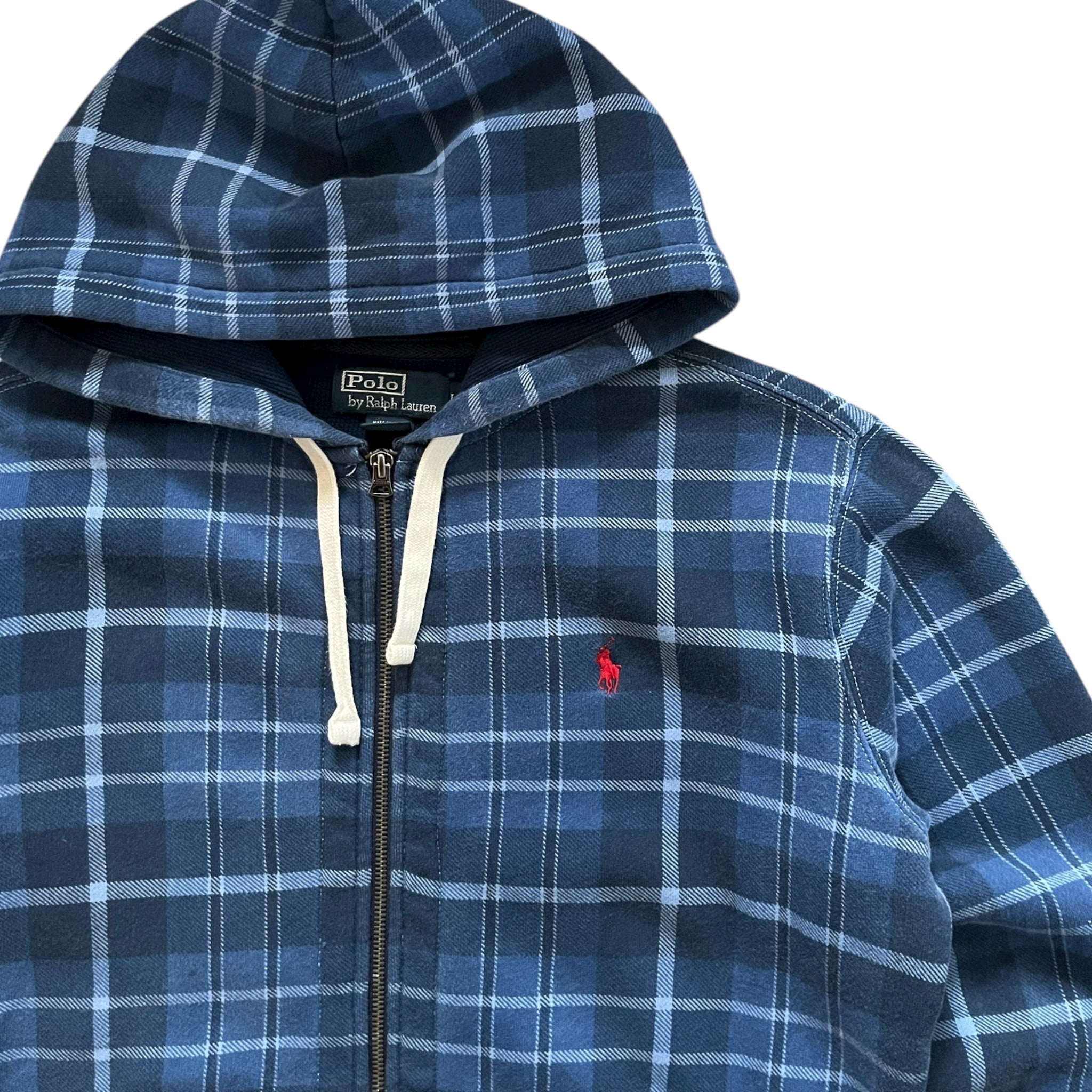 Vintage Polo Ralph Lauren Plaid Waffle Lined Zip Hoodie