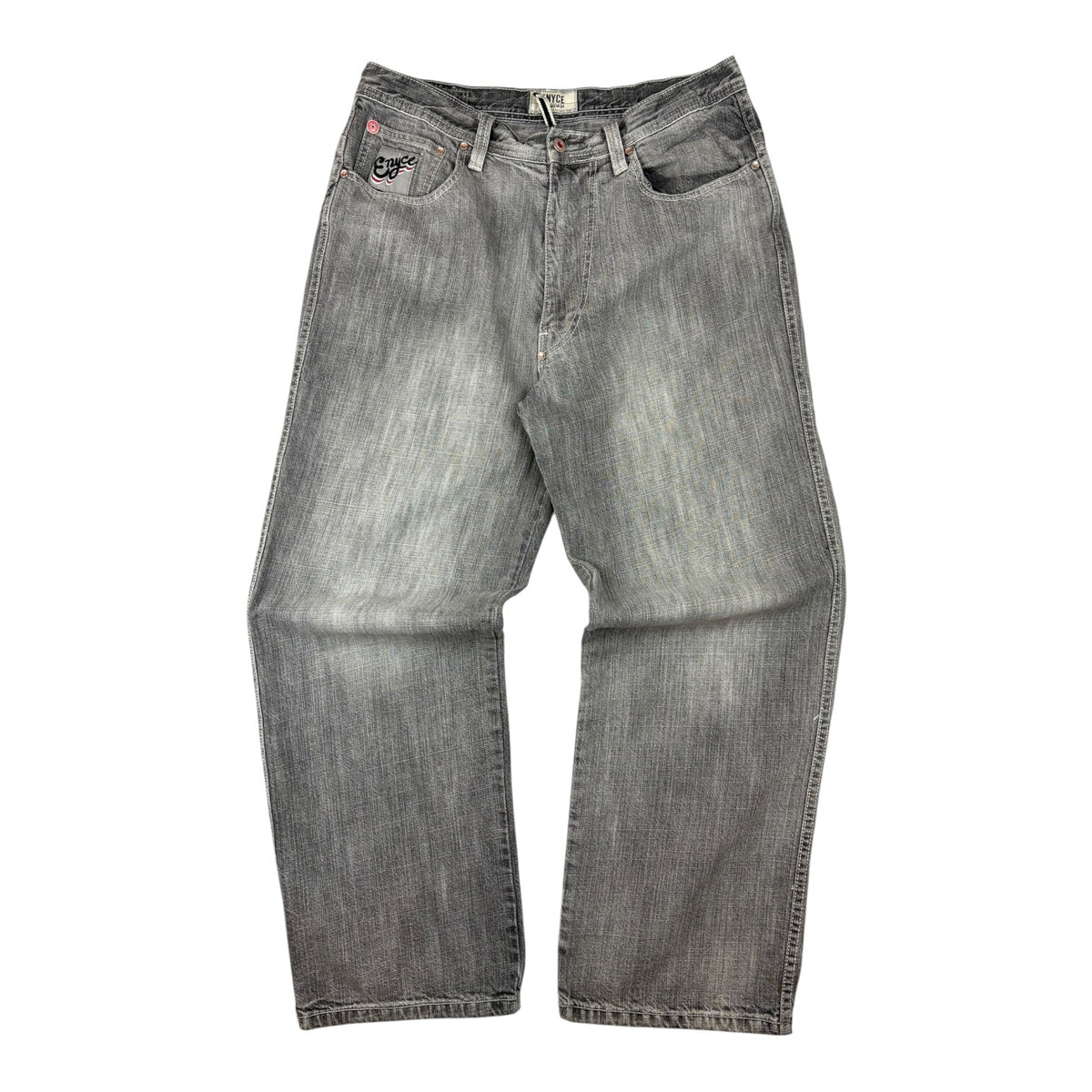 Y2K Enyce Pocket Logo Denim Jeans Grey
