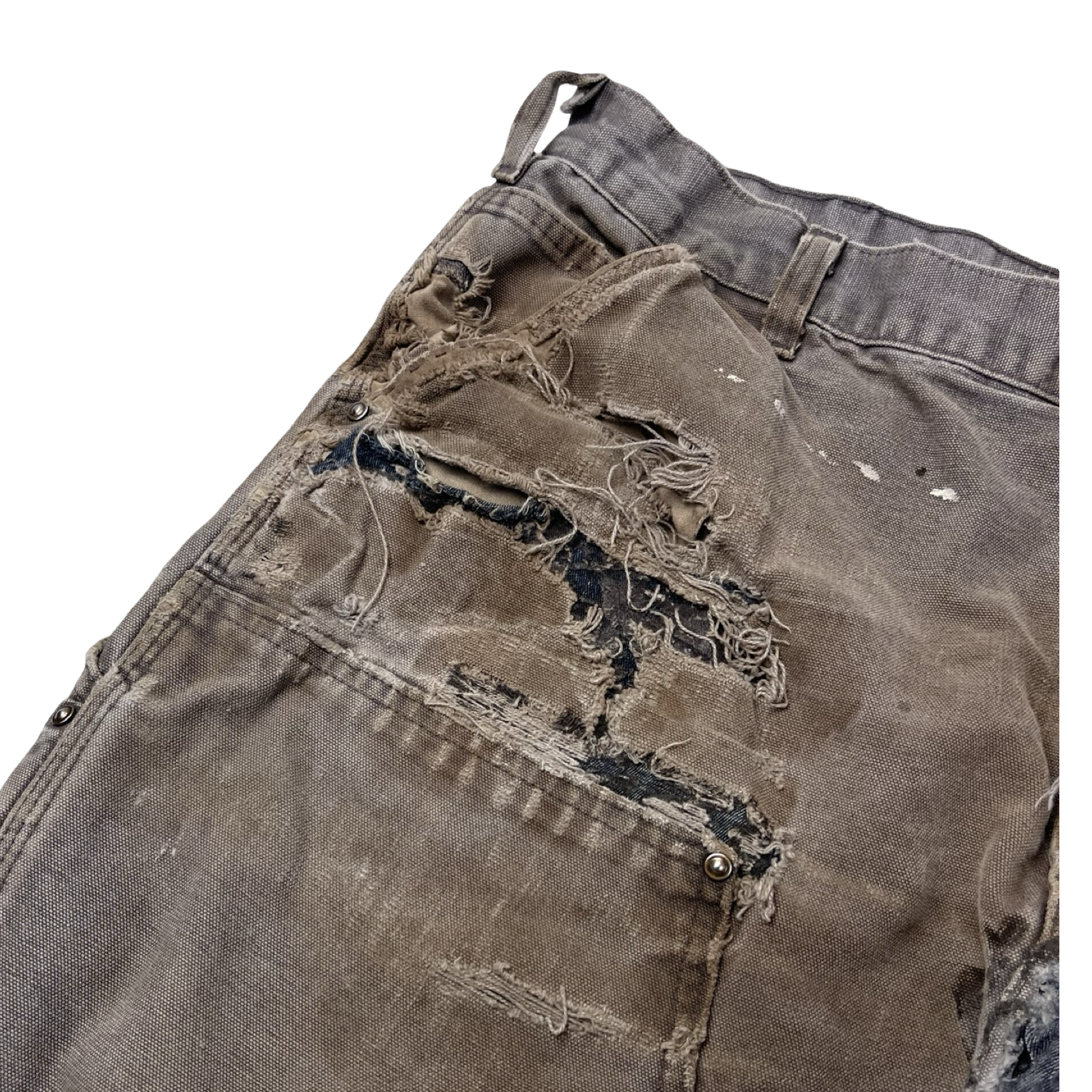 Vintage Carhartt Trashed Double Knee Carpenter Pant Washed Grey