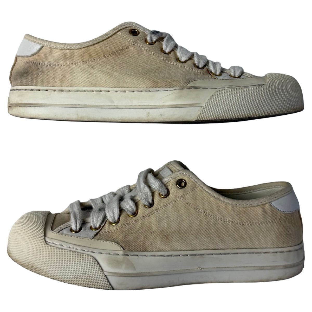 Gucci Canvas Low Top Sneakers White (Used)