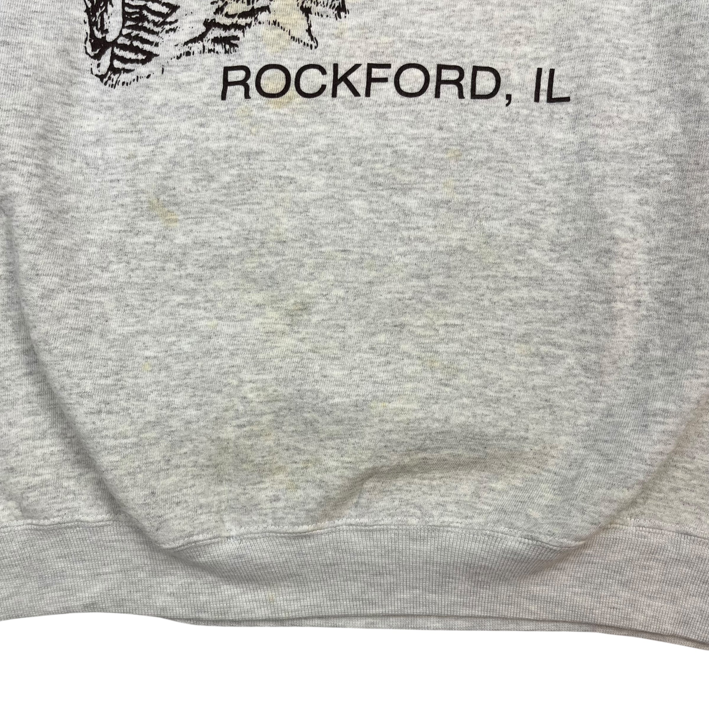 Vintage Hooters Of Rockford Illinois Sweater Light Grey