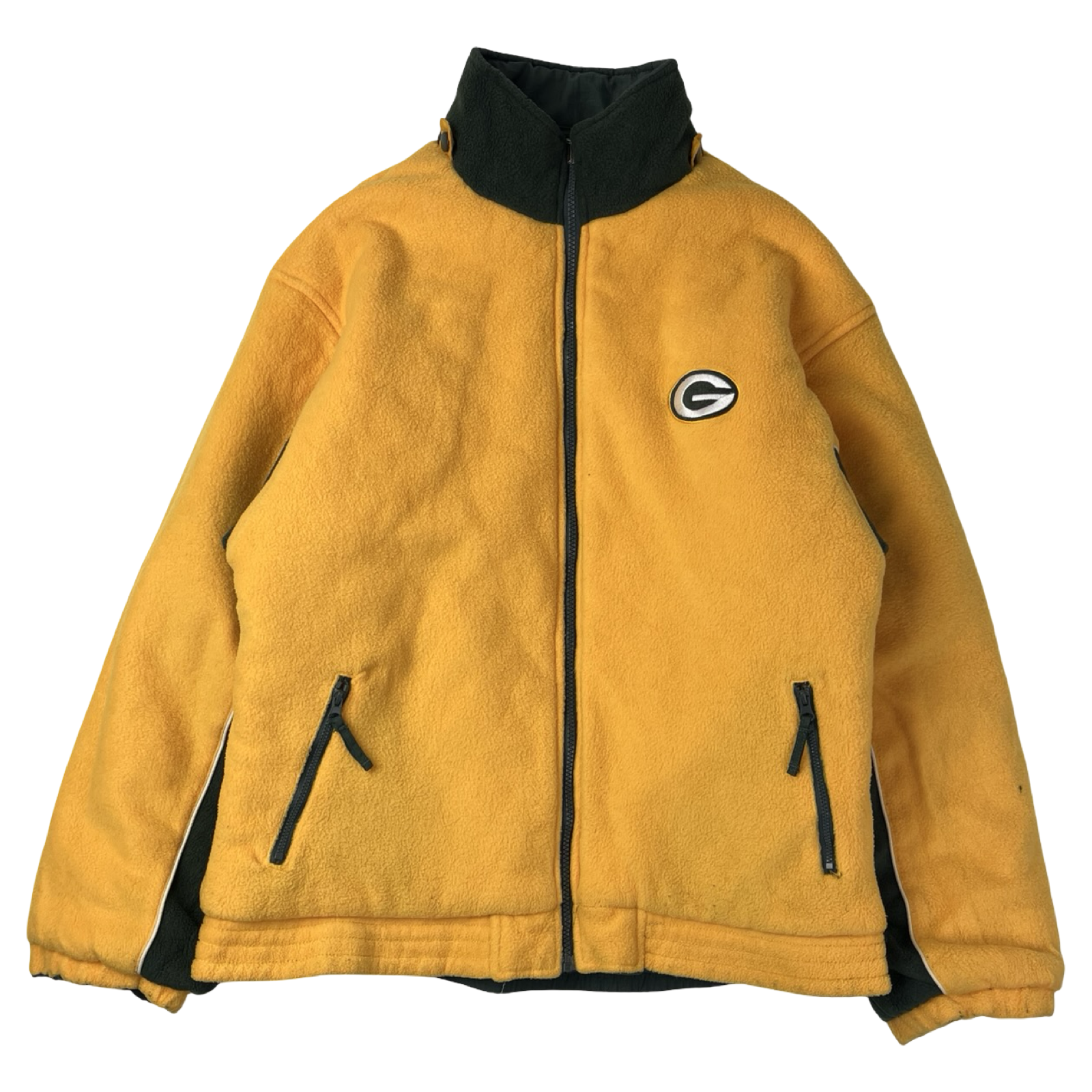 Vintage Green Bay Packers Reversible Zip Up Fleece Jacket