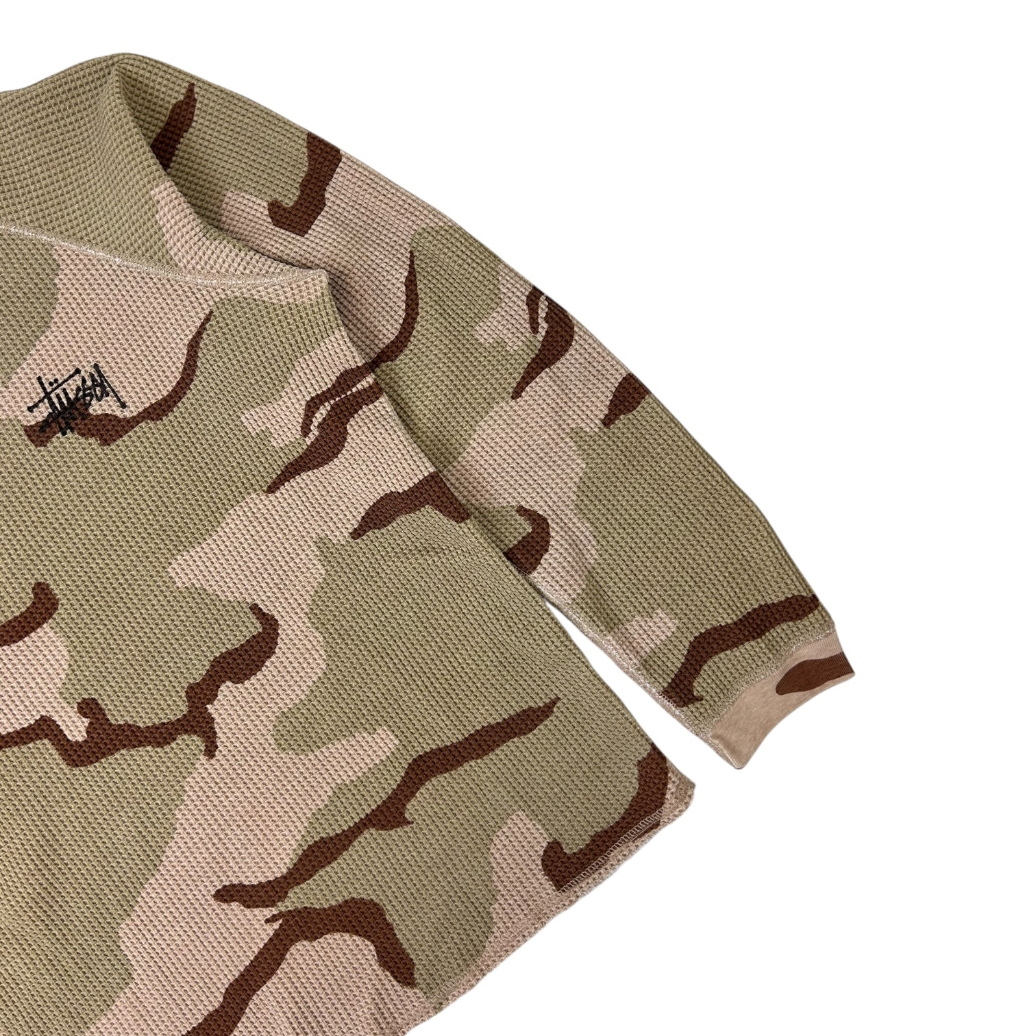 Stussy Raglan Basic Logo Thermal Sand Camo