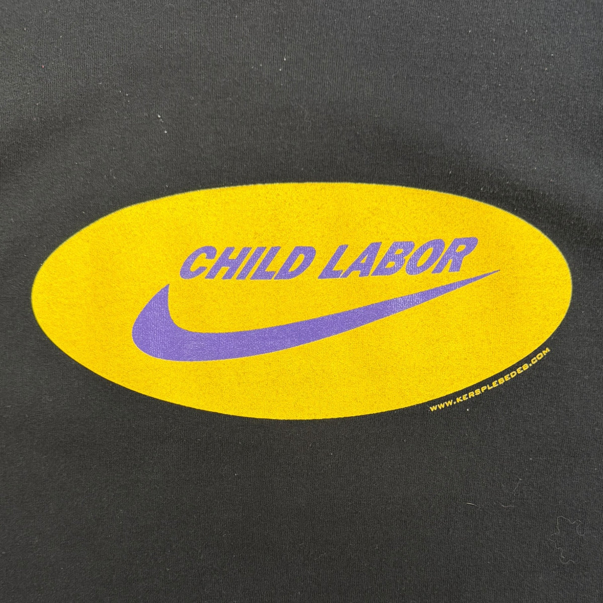 Vintage “Child Labor” Nike Parody T-Shirt Black