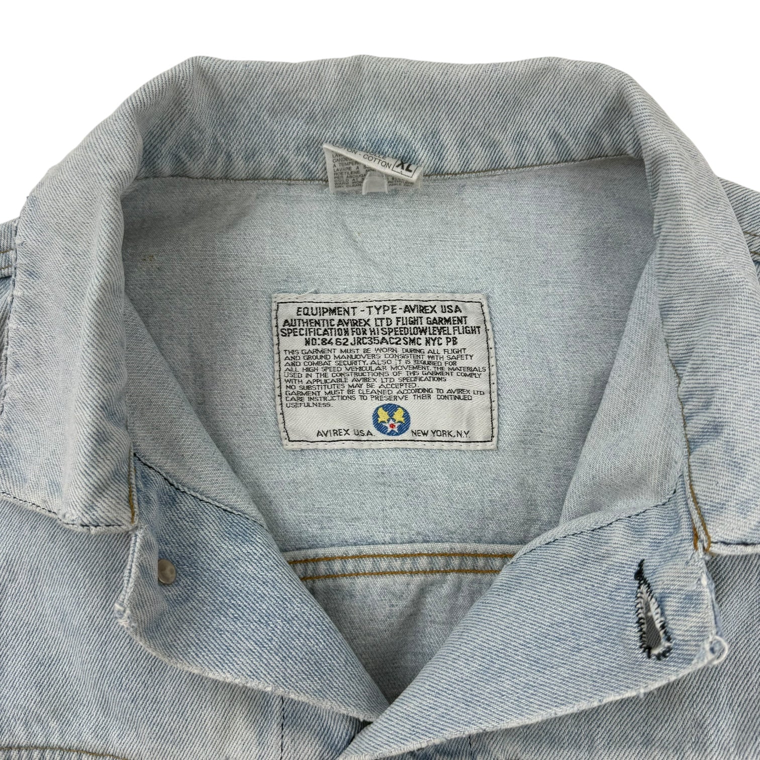 Vintage Avirex Denim Jacket Light Wash