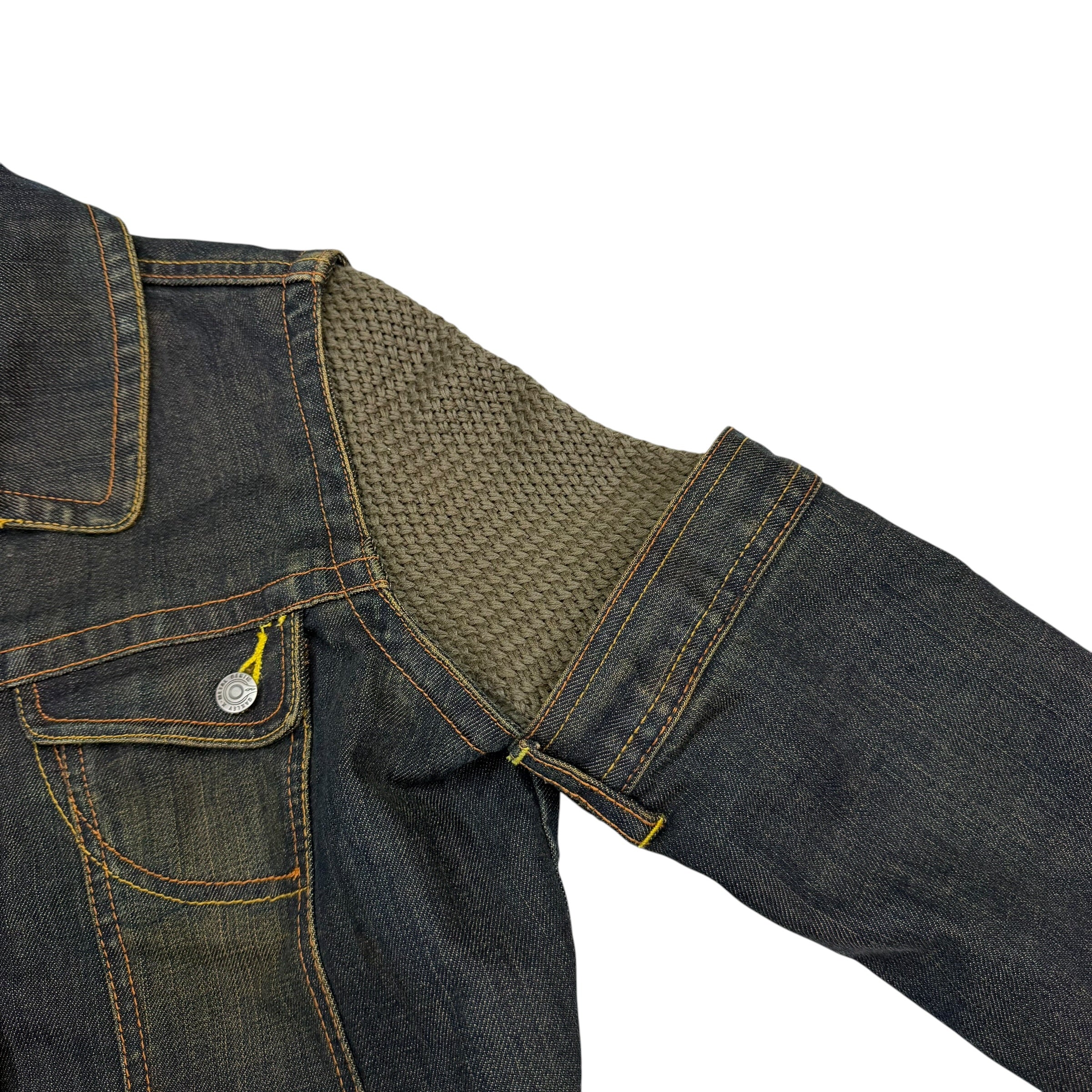 (W) Vintage Sample Oakley Industrial Denim Knit Hybrid Jacket Blue