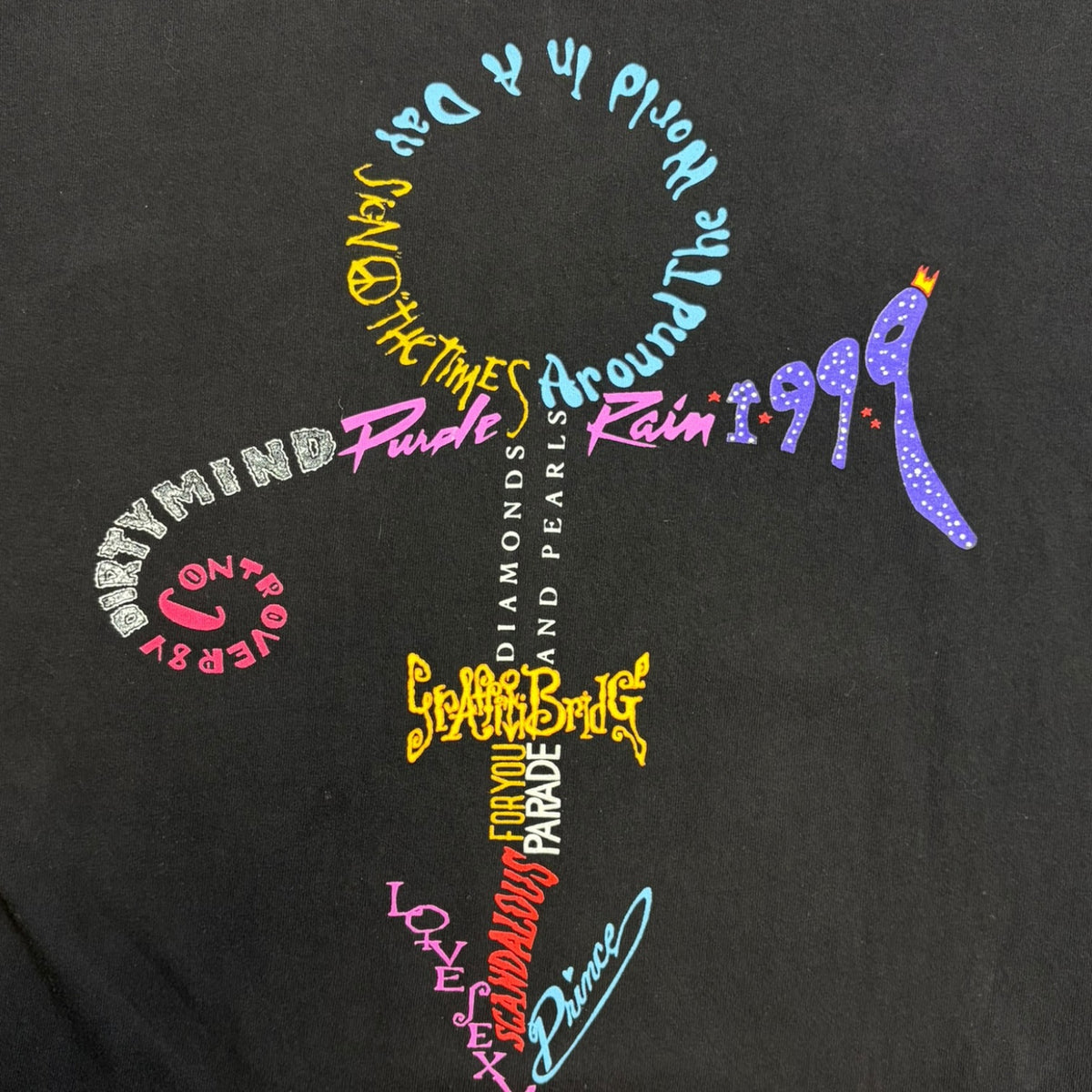 Vintage 1992 Prince Diamonds and Pearls Tour T-shirt Black