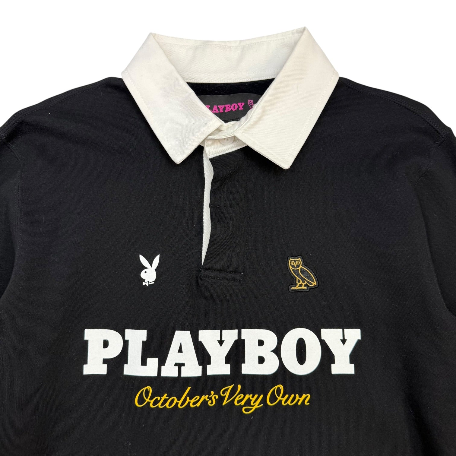 Octobers Very Own X Playboy Button Up L/S Polo Black
