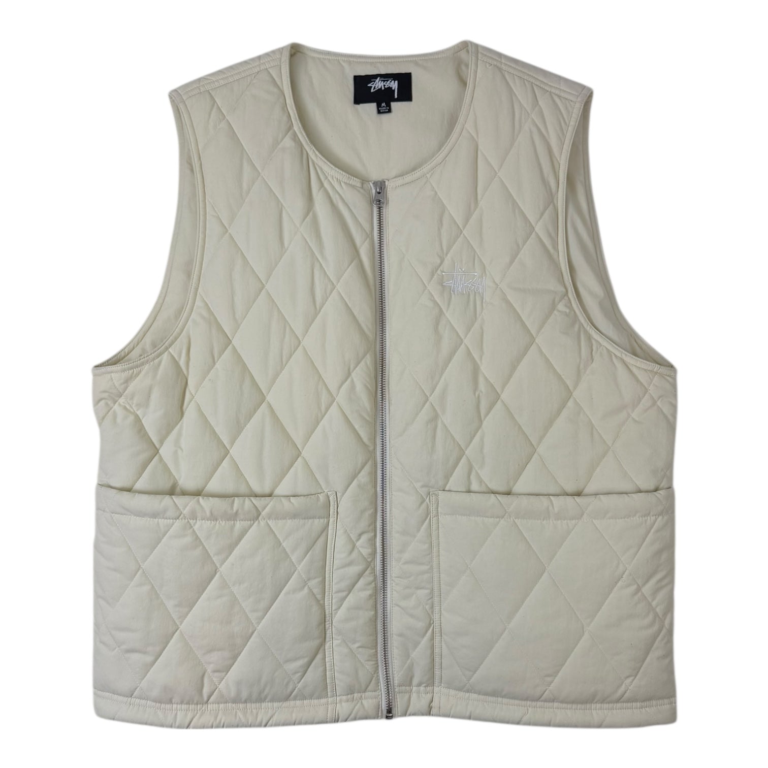 Stussy Diamond Quilted Vest Cream