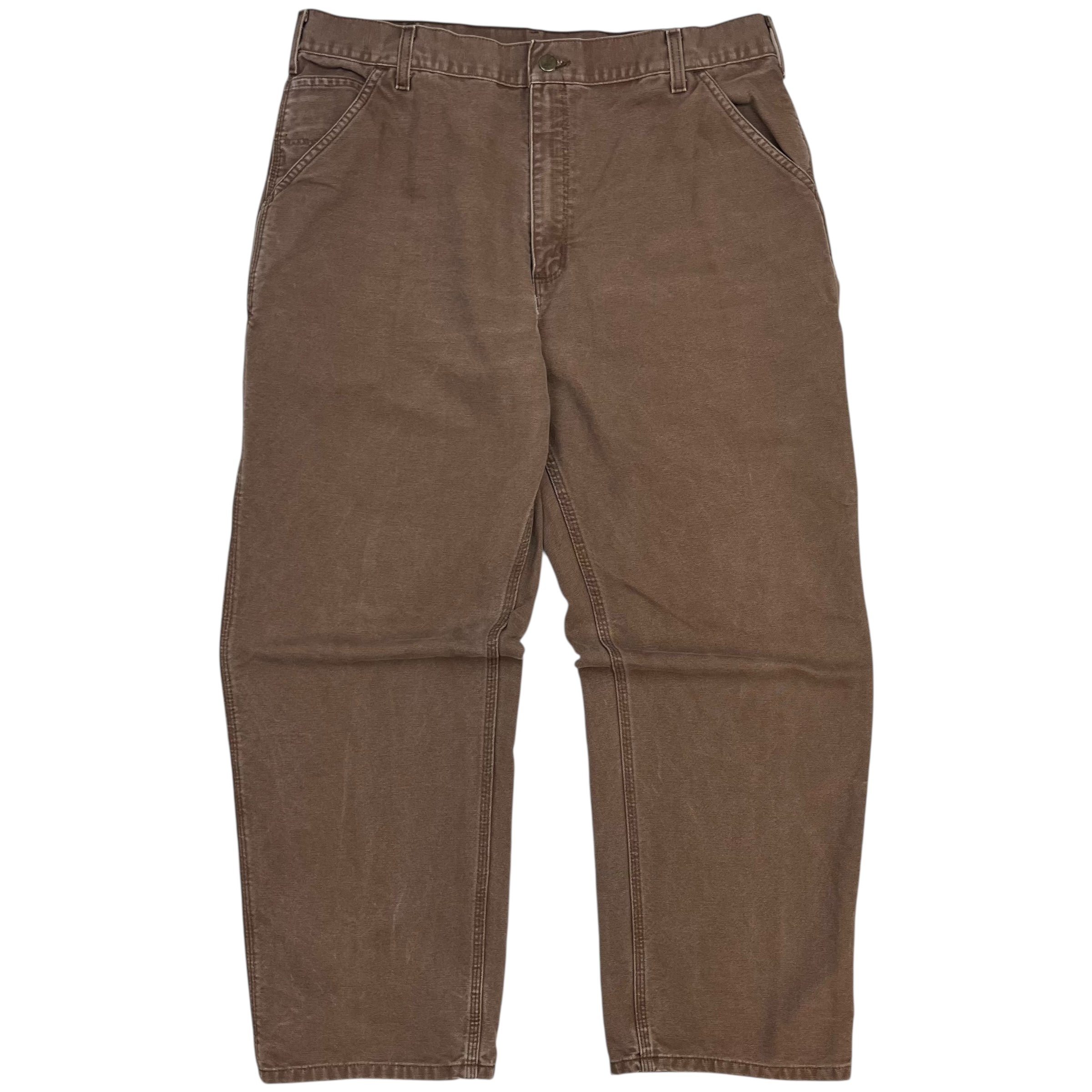 Vintage Carhartt Dungaree Denim Work Pants Brown