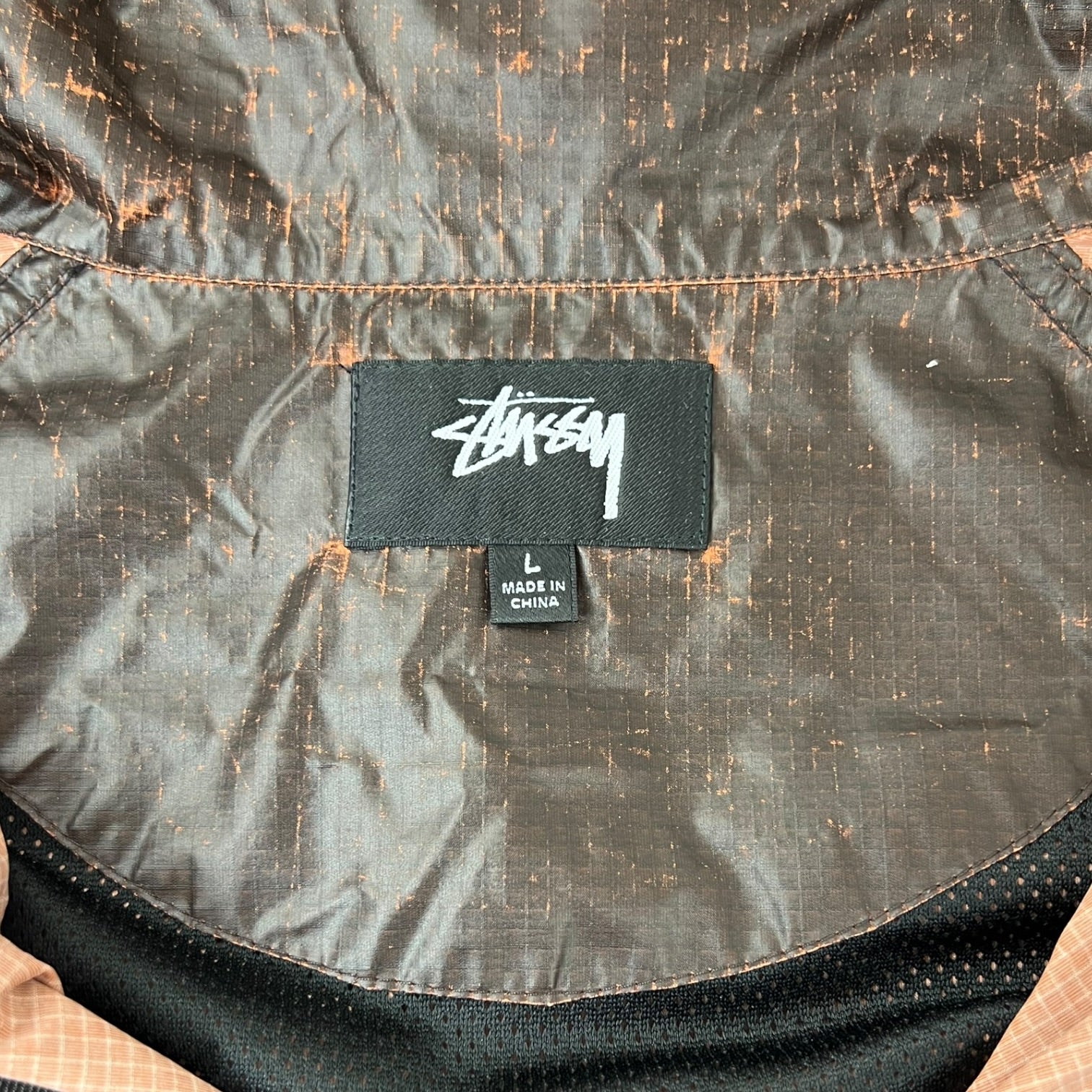 Stussy Beach Shell Cracked Jacket Burgundy