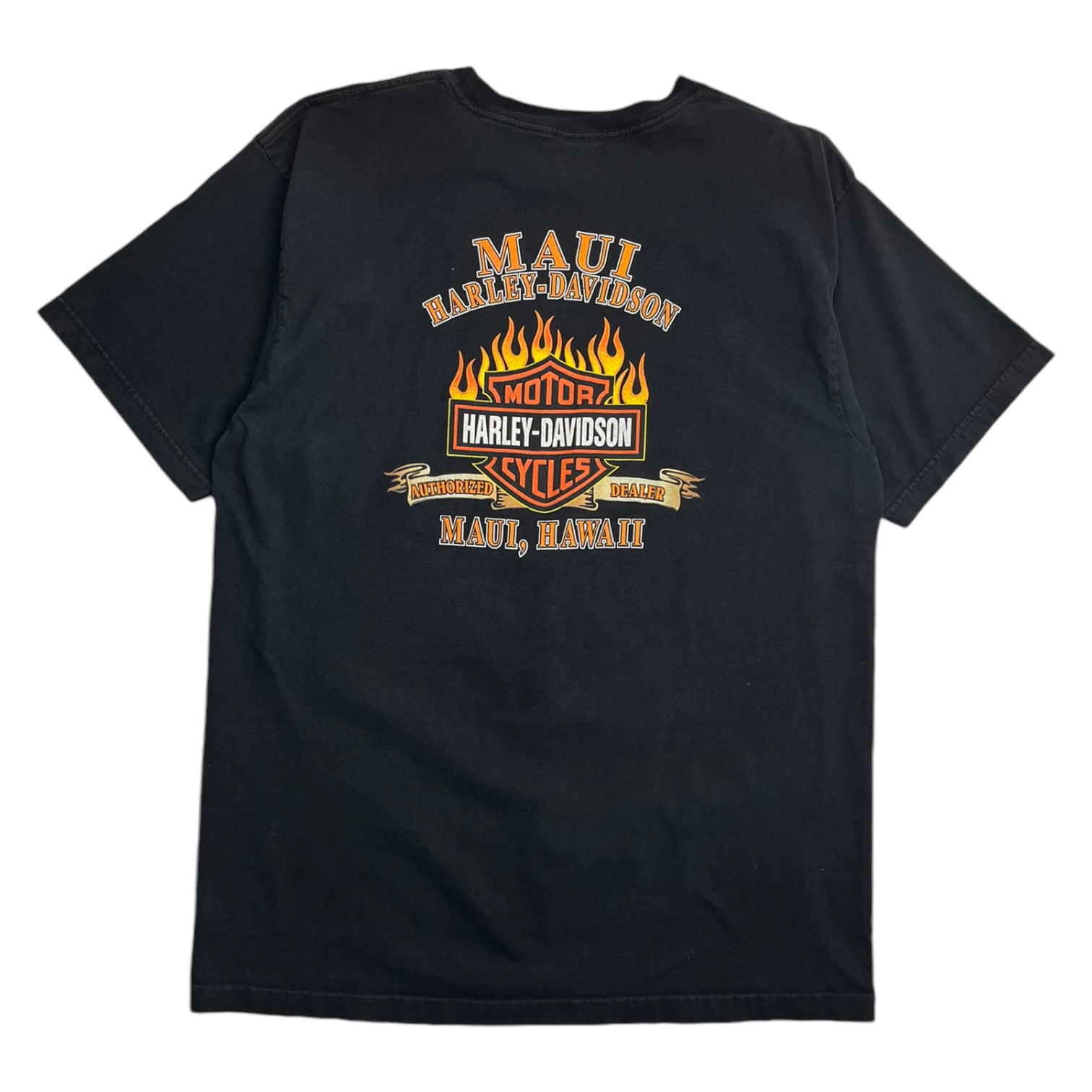 2001 Maui Harley Davidson Flaming Eagle T-Shirt