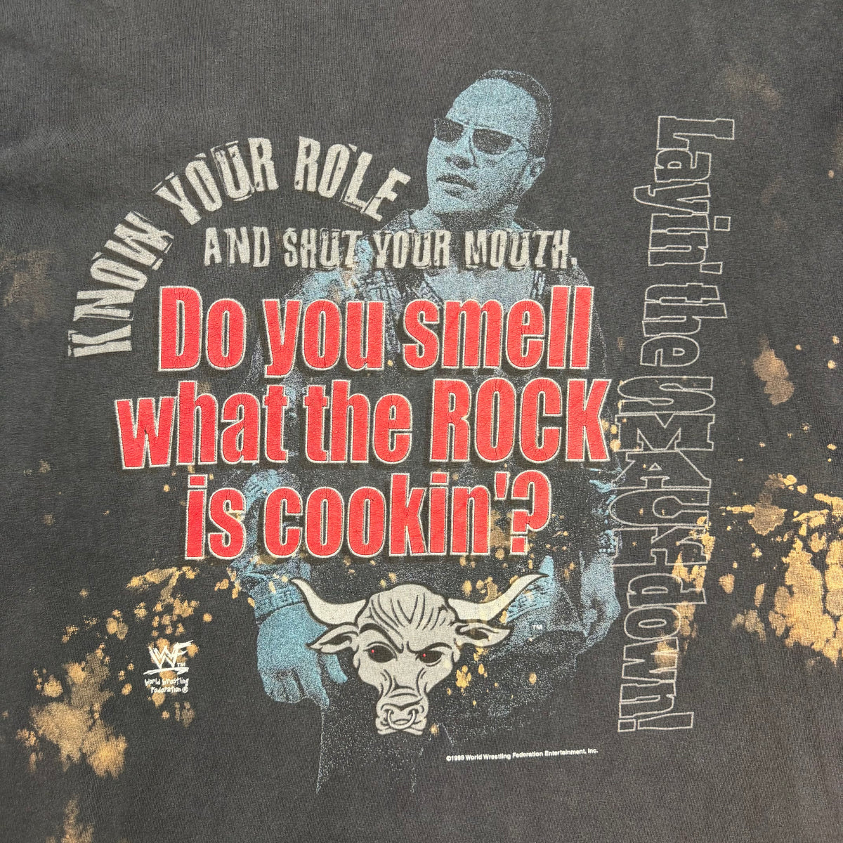 1999 WWF The Rock “Do You Smell What The Rock Is Cookin’?” Longsleeve Faded Black