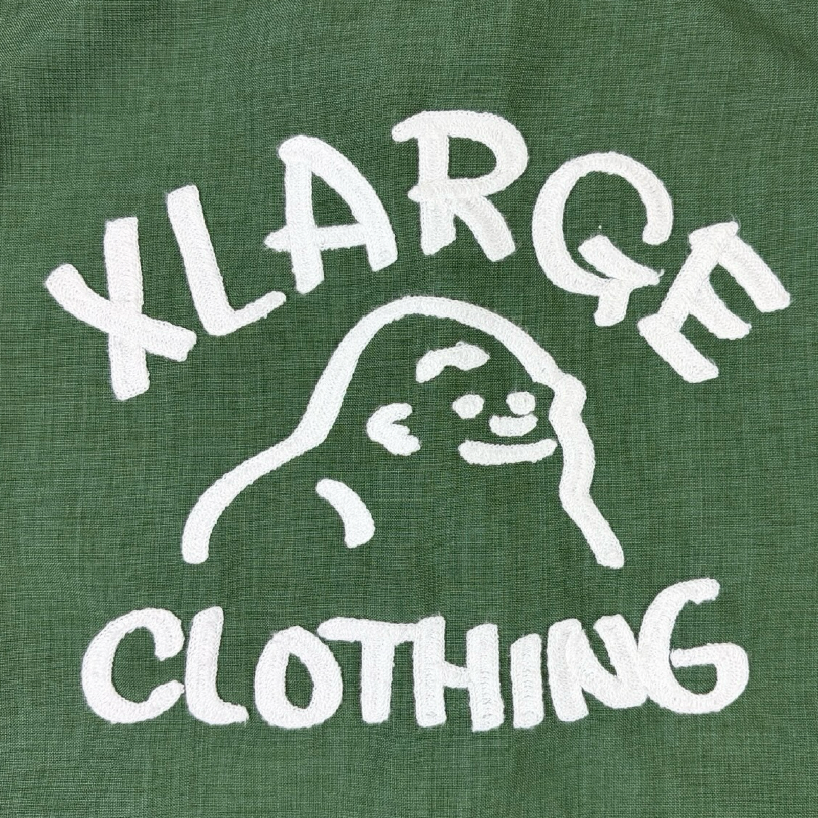 XLARGE Drawing Logo Short Sleeve Button Up Green