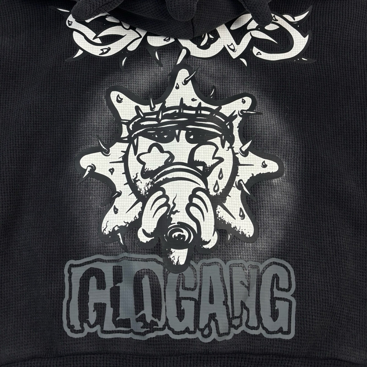 Glo Gang Glory Zip Up Hoodie Faded Black