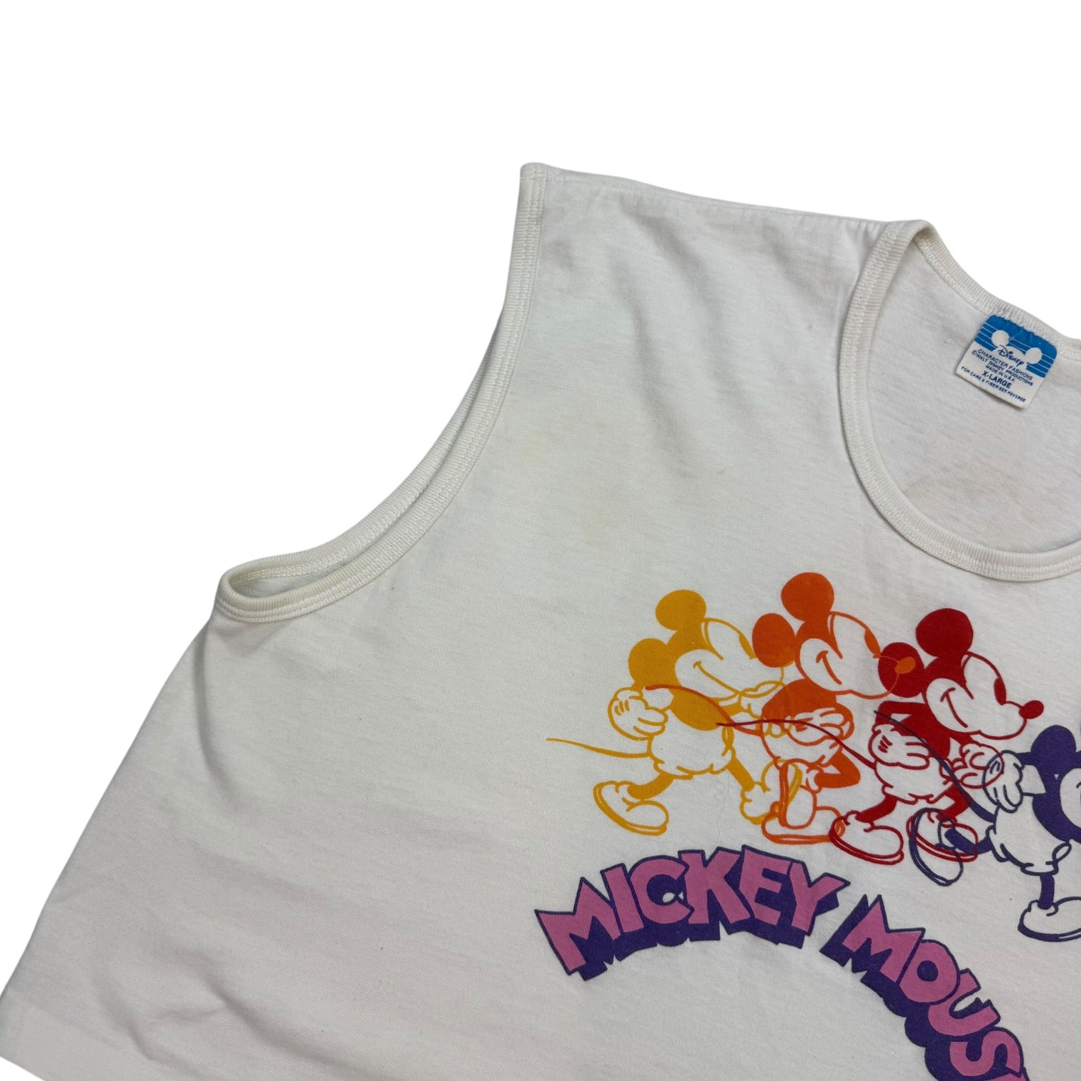 (W) Vintage Mickey Mouse Cropped Tank Top White