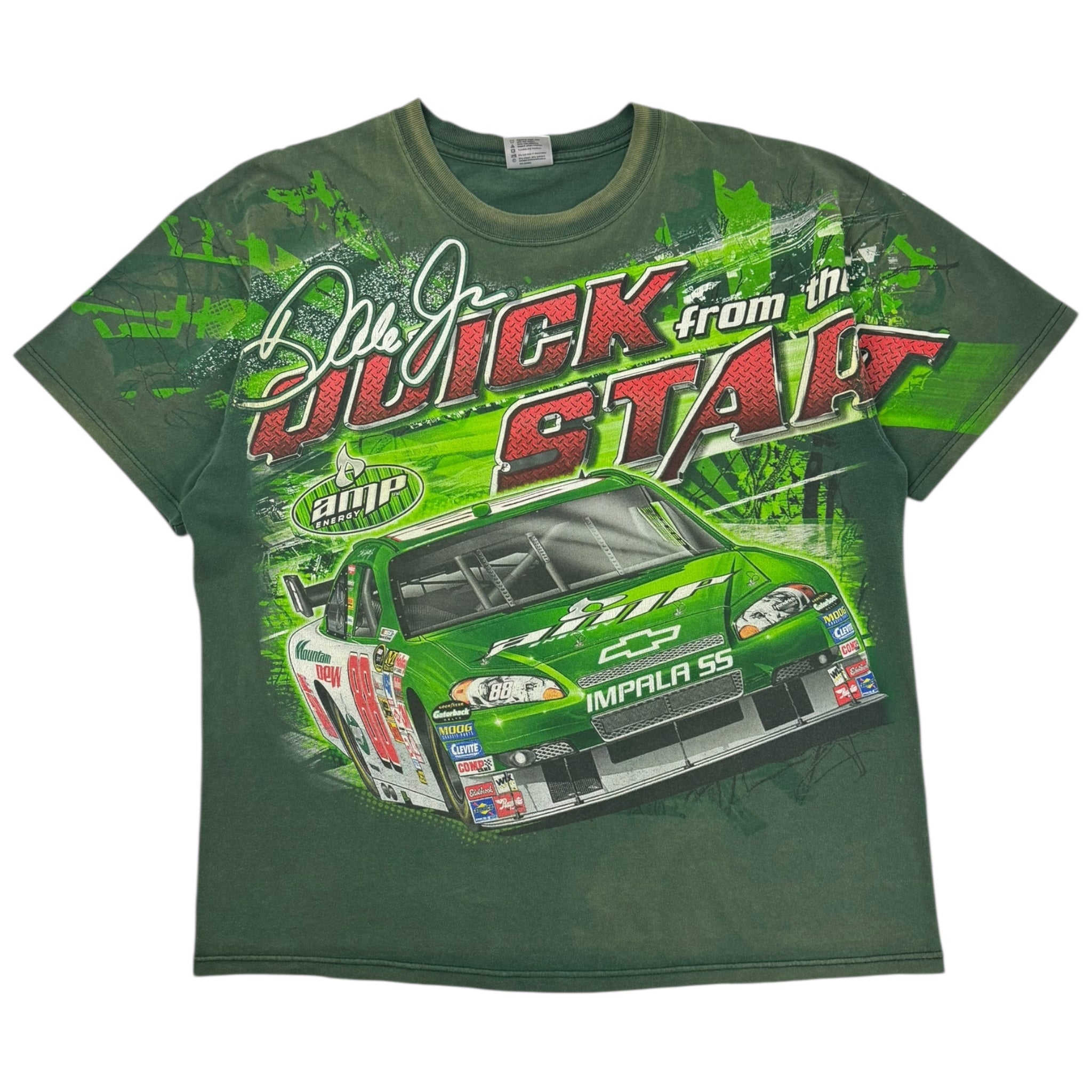 Vintage Dale Jr. All Over Print NASCAR T-Shirt