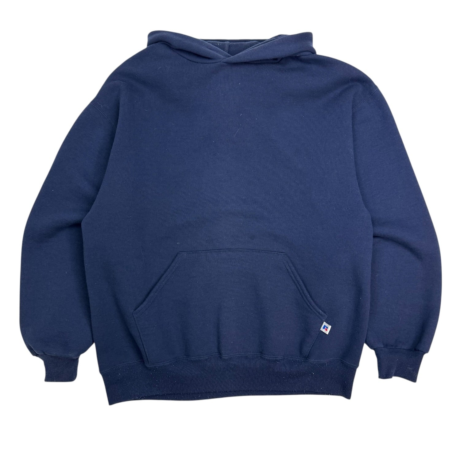 Vintage Russell Athletics Blank Hoodie Navy Blue