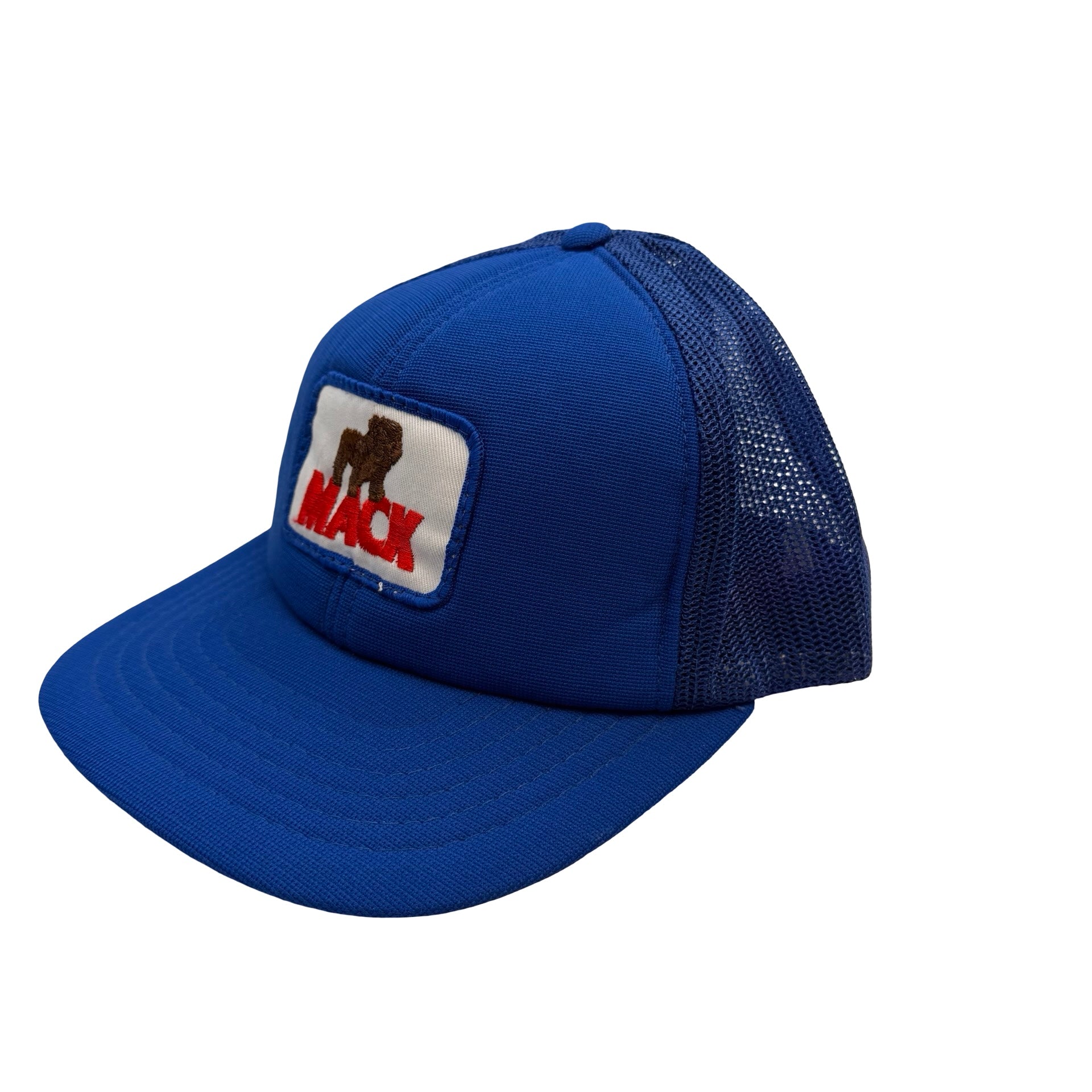Vintage Mack Truck Mesh Trucker Snapback Hat Blue