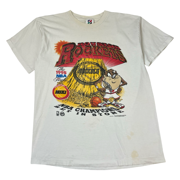 1995 Vintage Houston Rockets Set In Stone NBA Champions T-Shirt