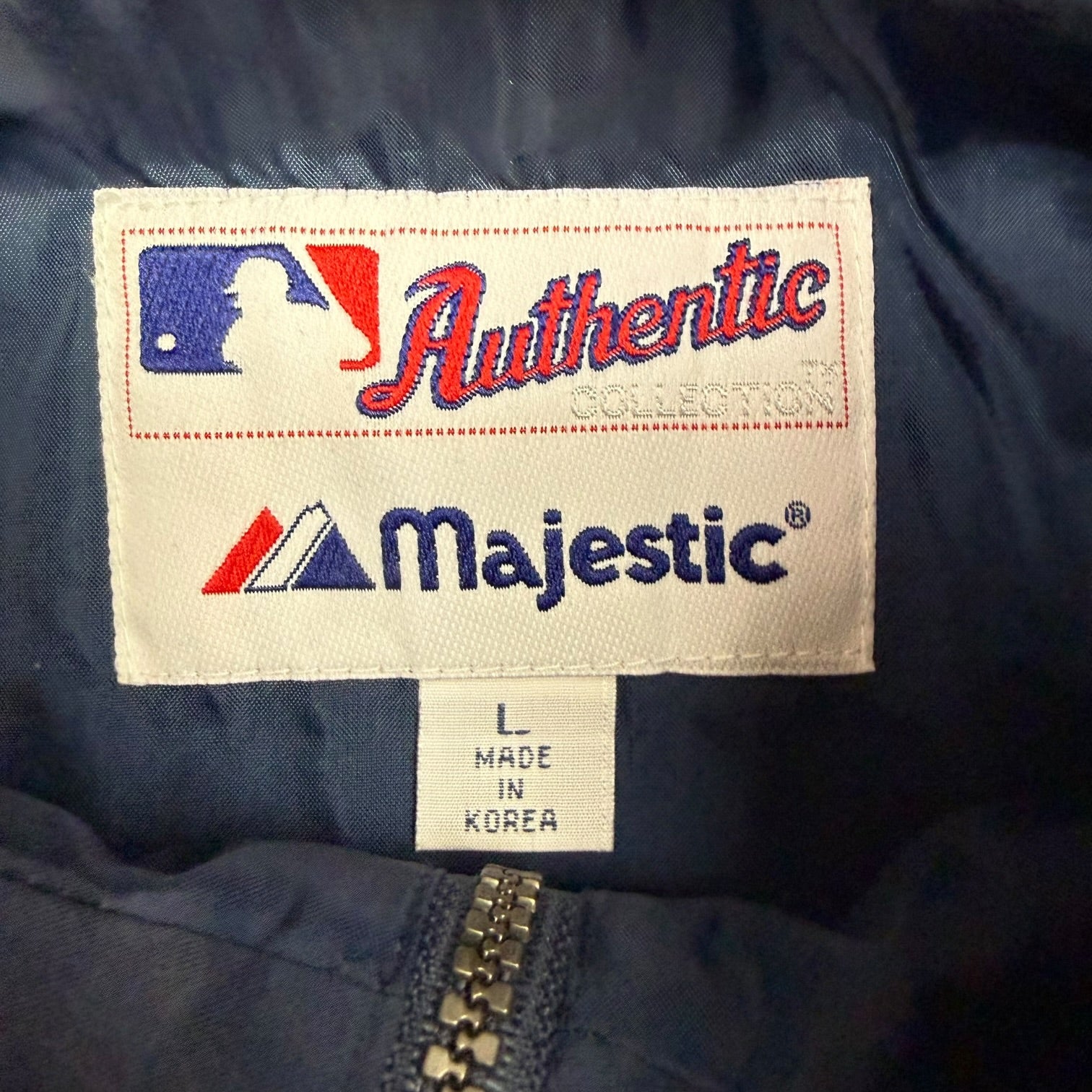 Vintage Majestic Atlanta Braves Quarter Zip Windbreaker Blue/Red