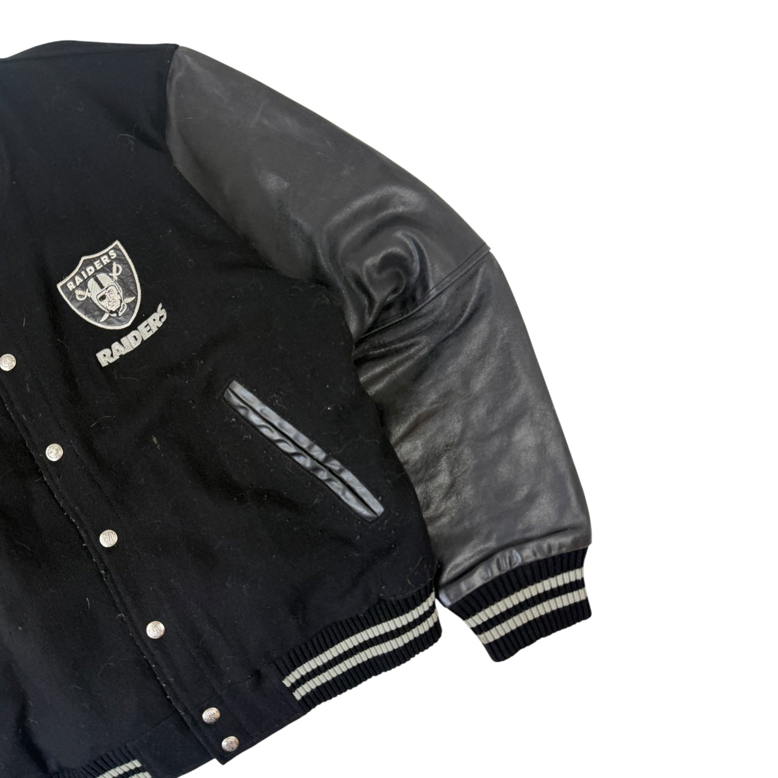 Vintage Wool & Leather Los Angeles Raiders Varsity Jacket Black