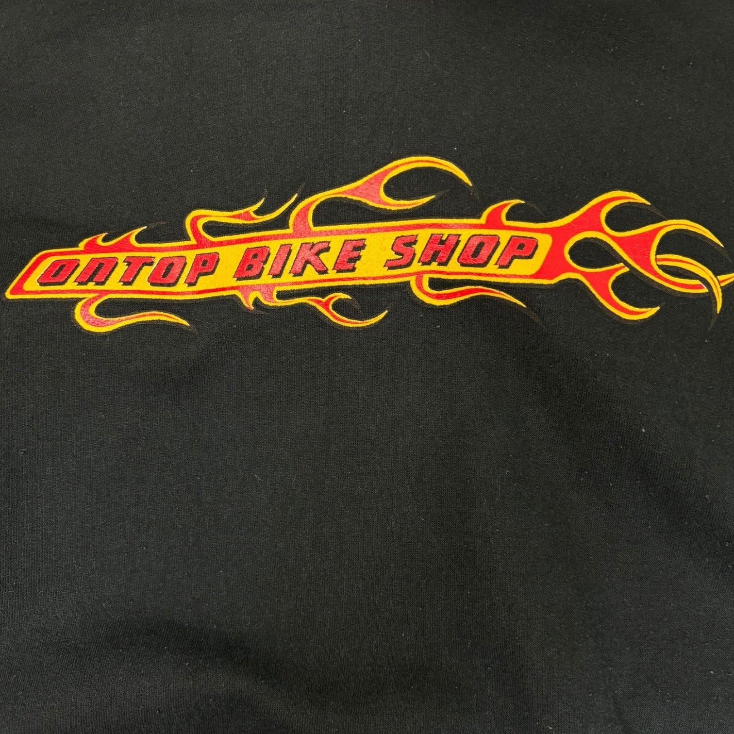 Vintage Ontop Bike Shop Tribal Flames Hoodie Black