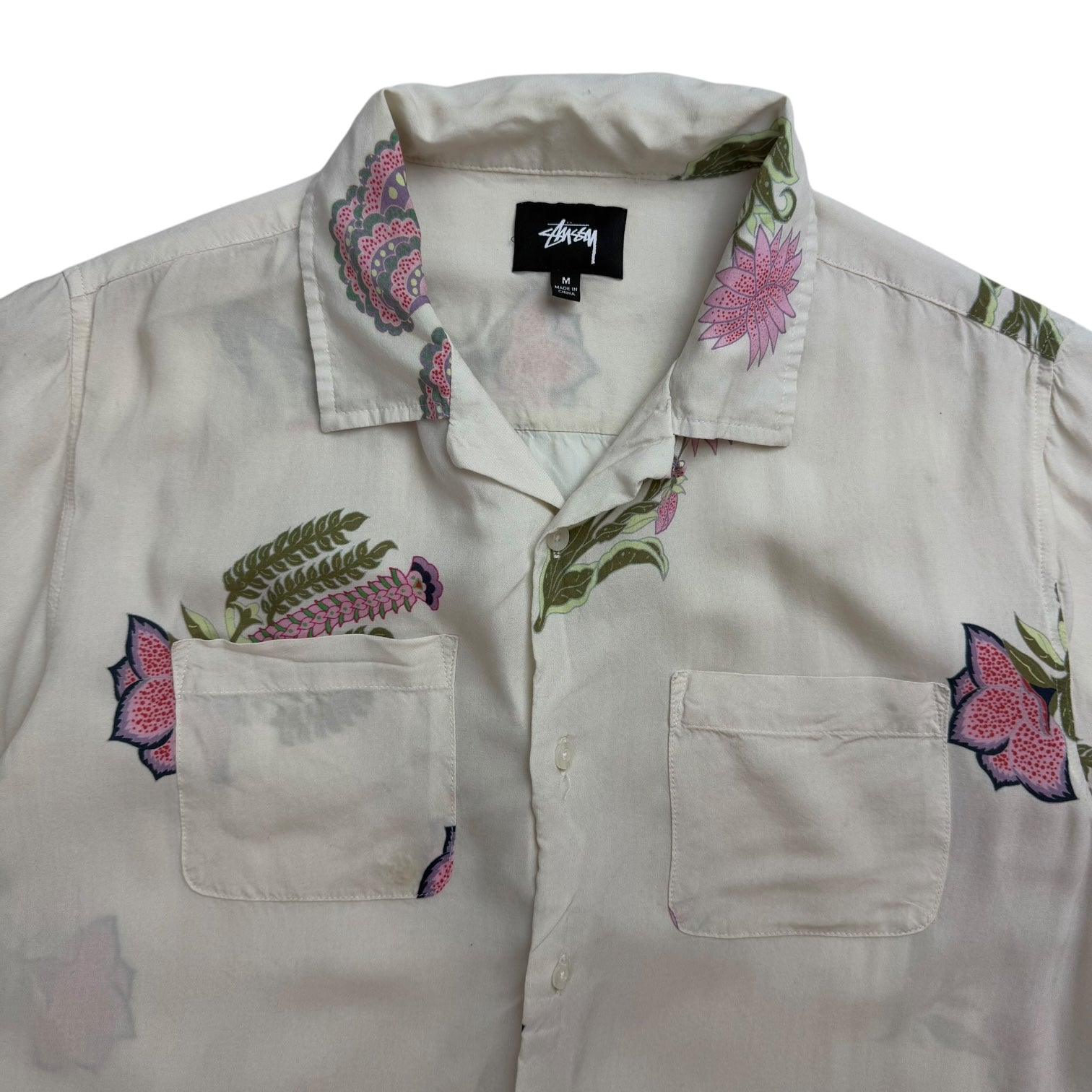 Stussy Hana Printed Button Up Shirt White