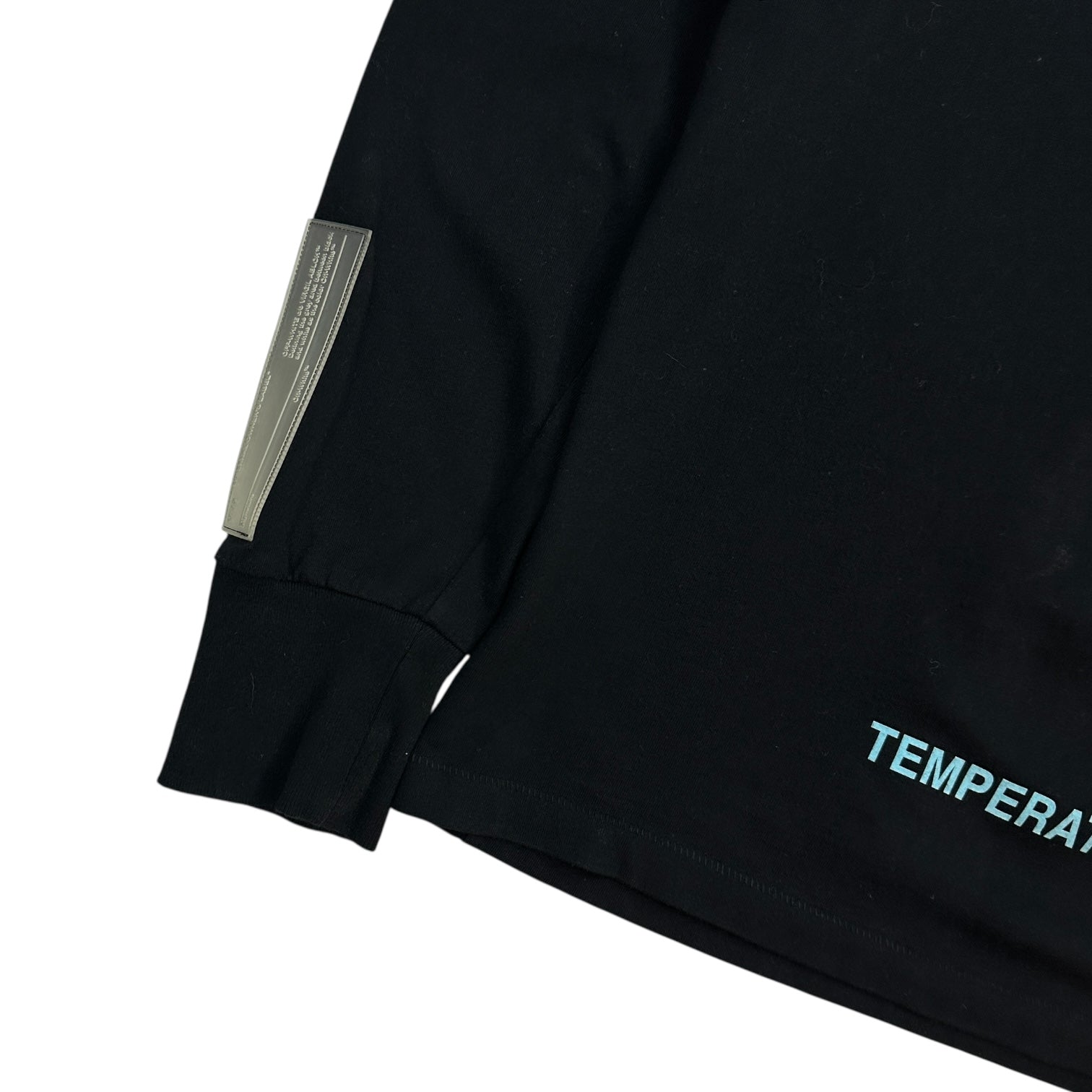 Off White Hazard Logo Long Sleeve Tee Black
