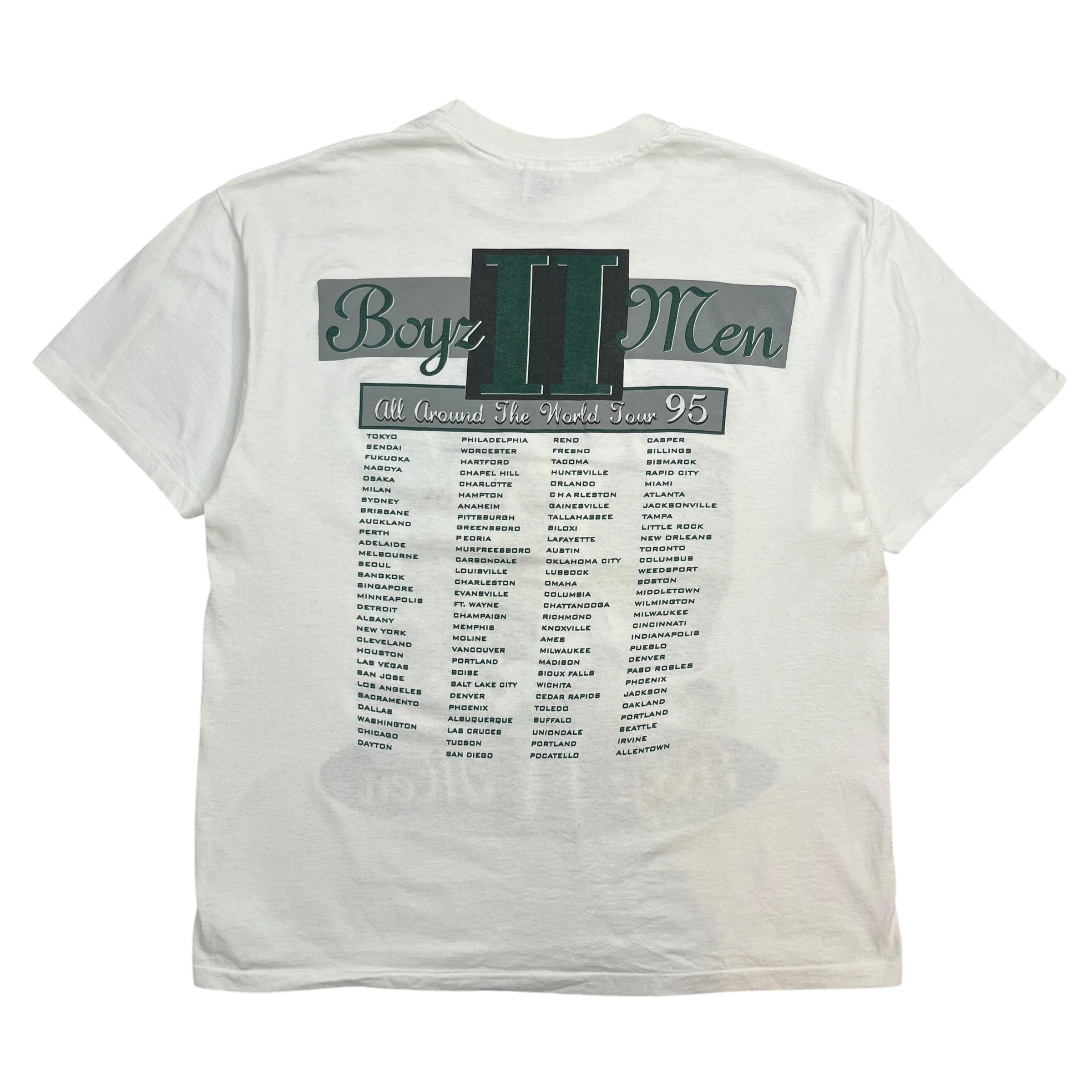 1994 Boys 2 Men All Around The World Tour Tee White