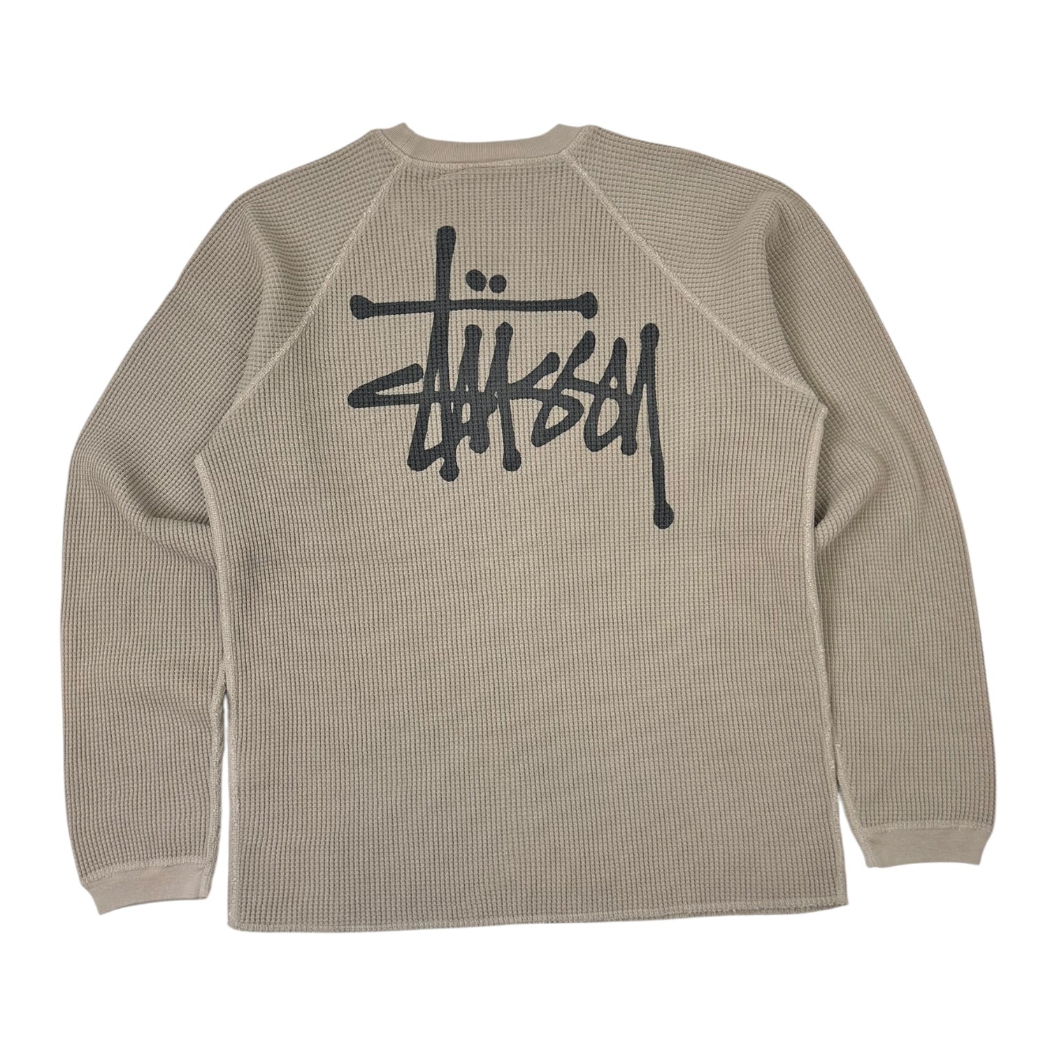 Stussy Basic Logo Raglan Thermal Shirt Bone