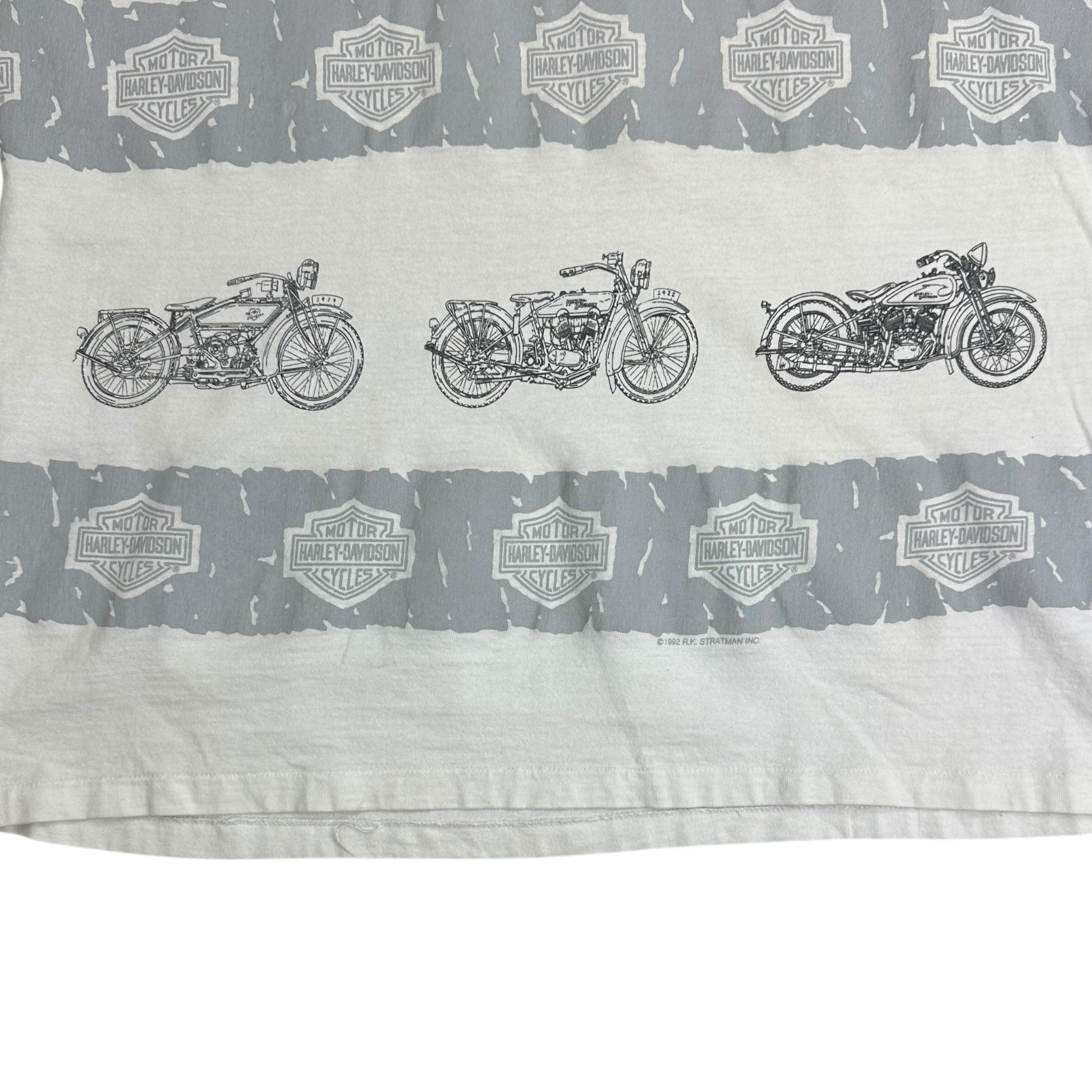 1992 Harley Davidson of Edmonton AOP Tee White