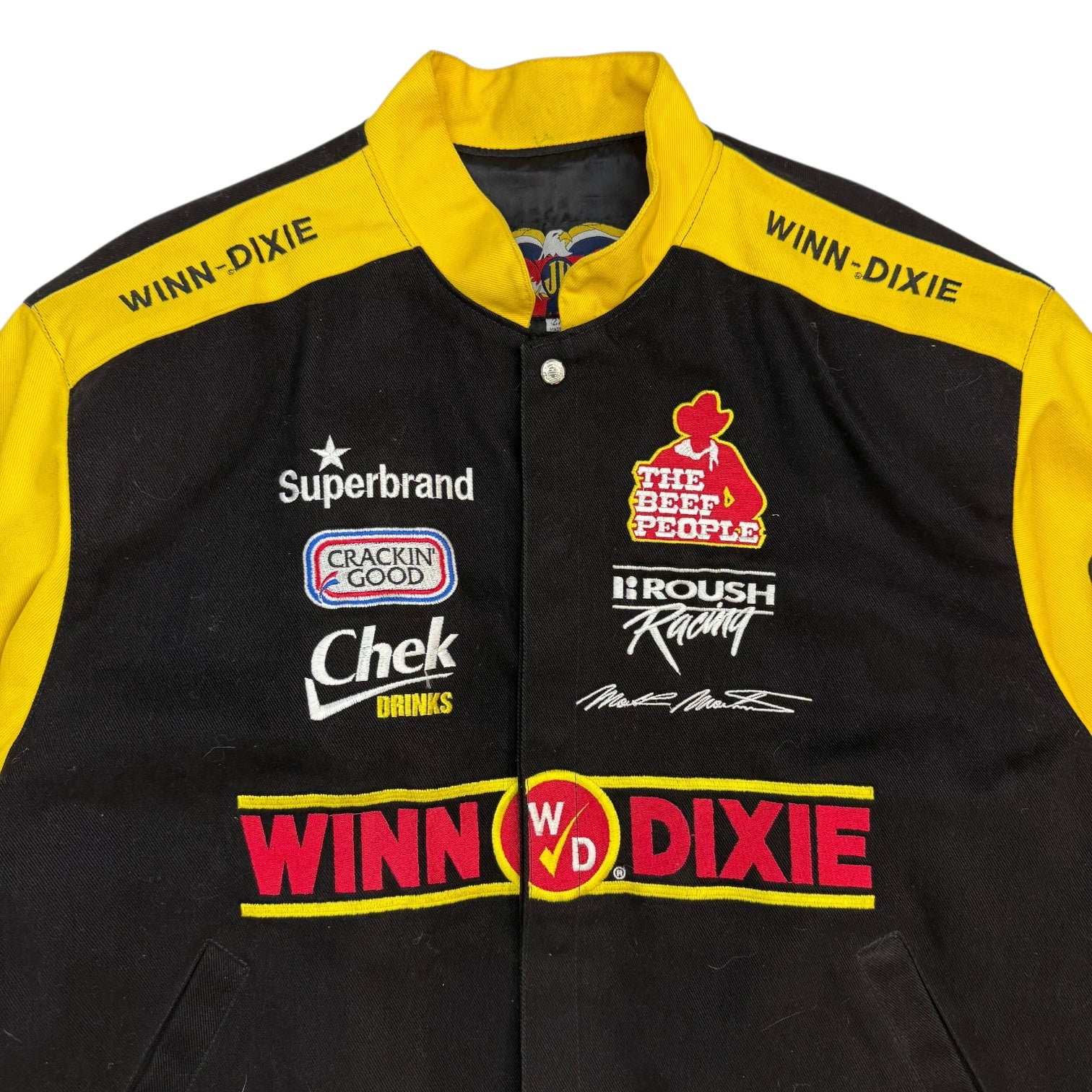 Vintage Jeff Hamilton NASCAR Mark Martin Jacket Yellow/Black