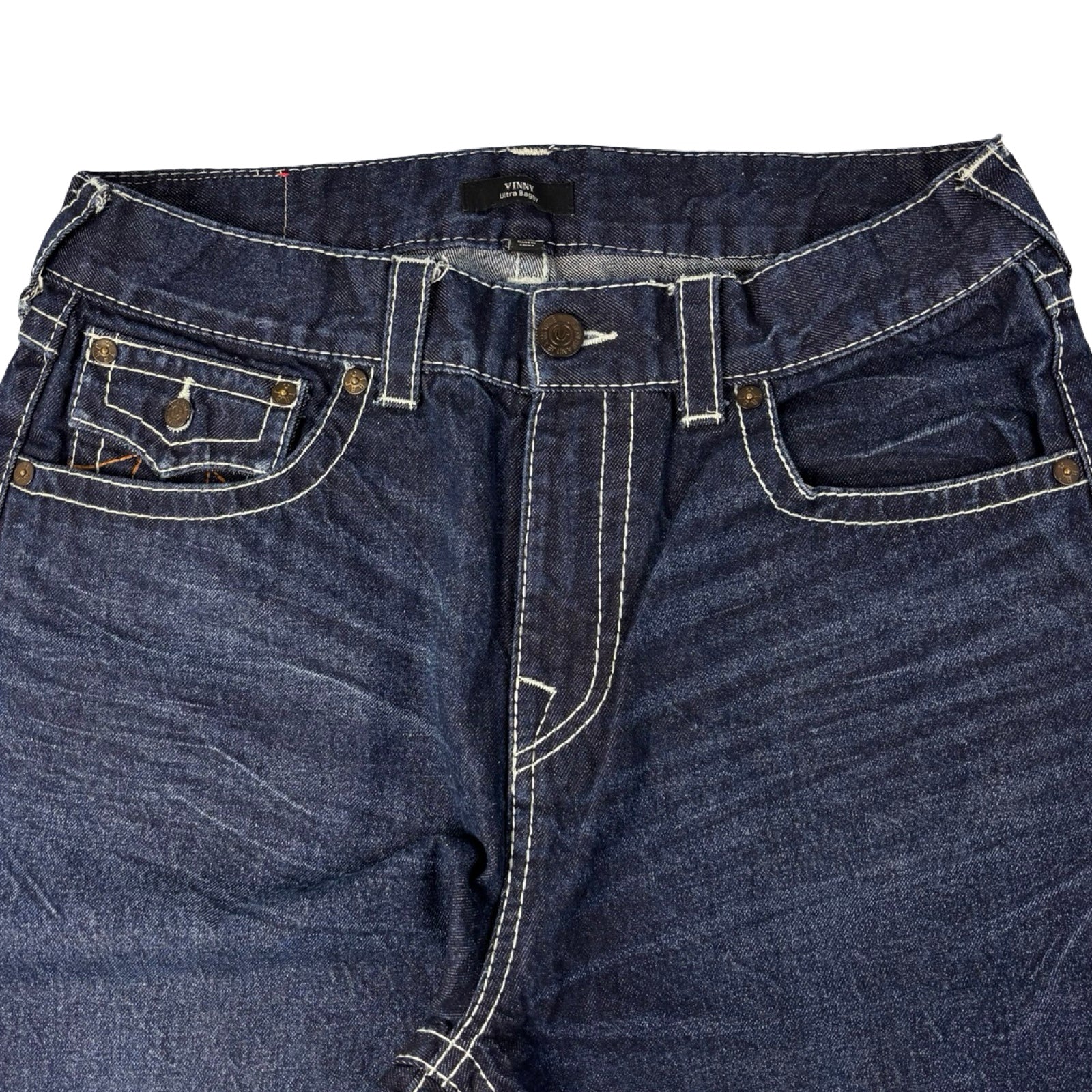 True Religion Vinny Ultra Baggy Denim Embroidered Bottoms