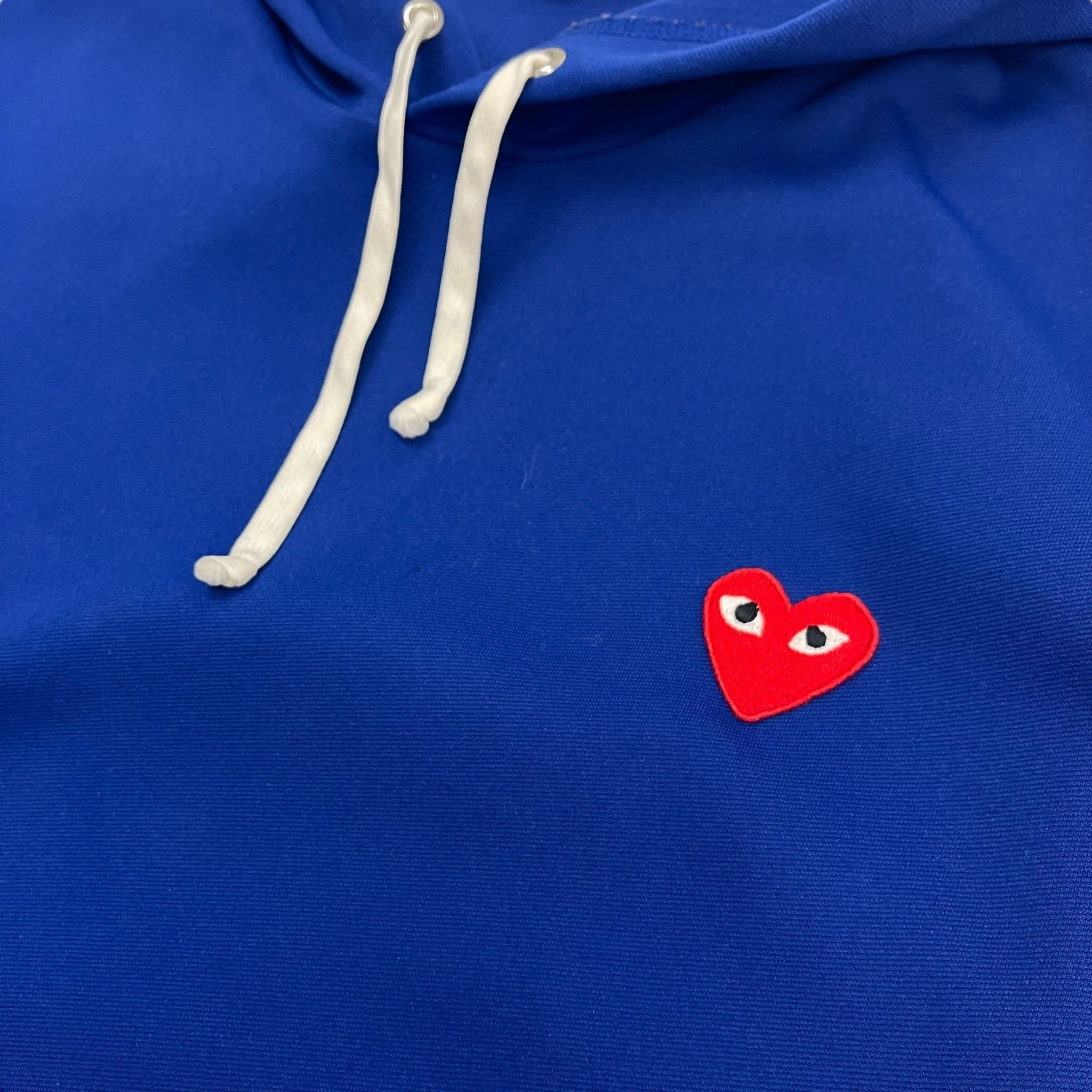 Comme Des Garçons Play Red Heart Hoodie Navy