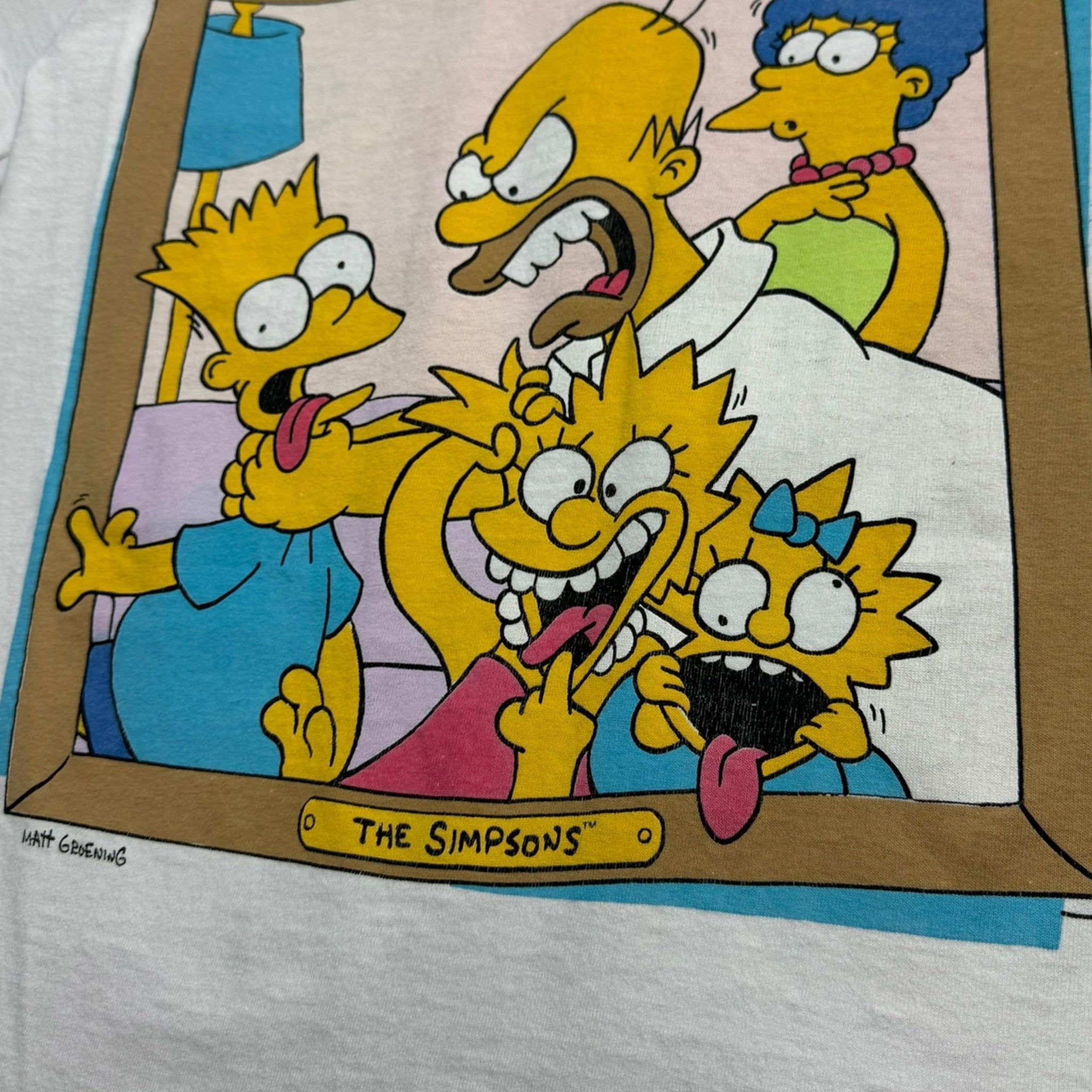 1989 Simpsons Family Photo Tee White