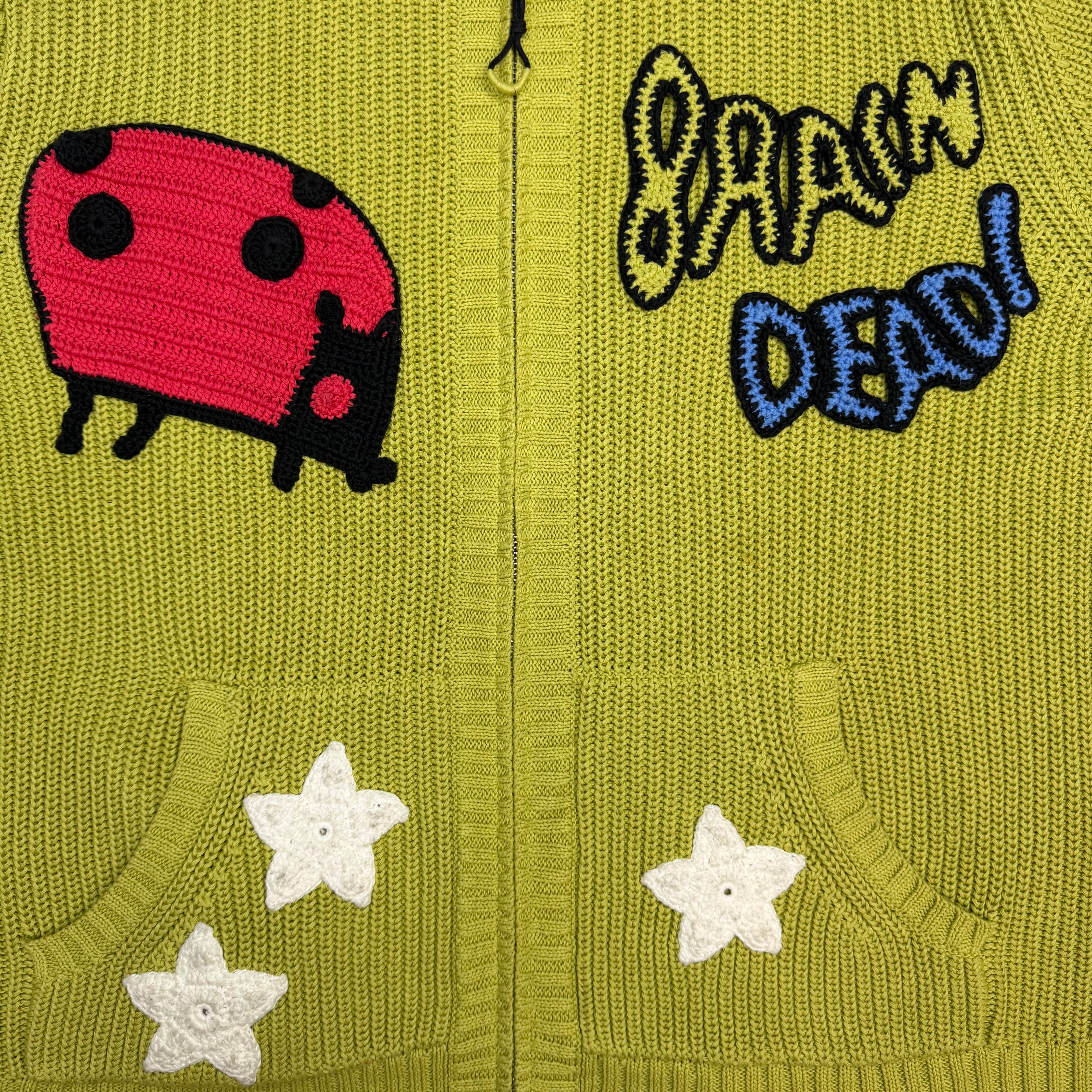 Brain Dead Buggin' Out Neppy Bolero Sleeve Cardigan Green