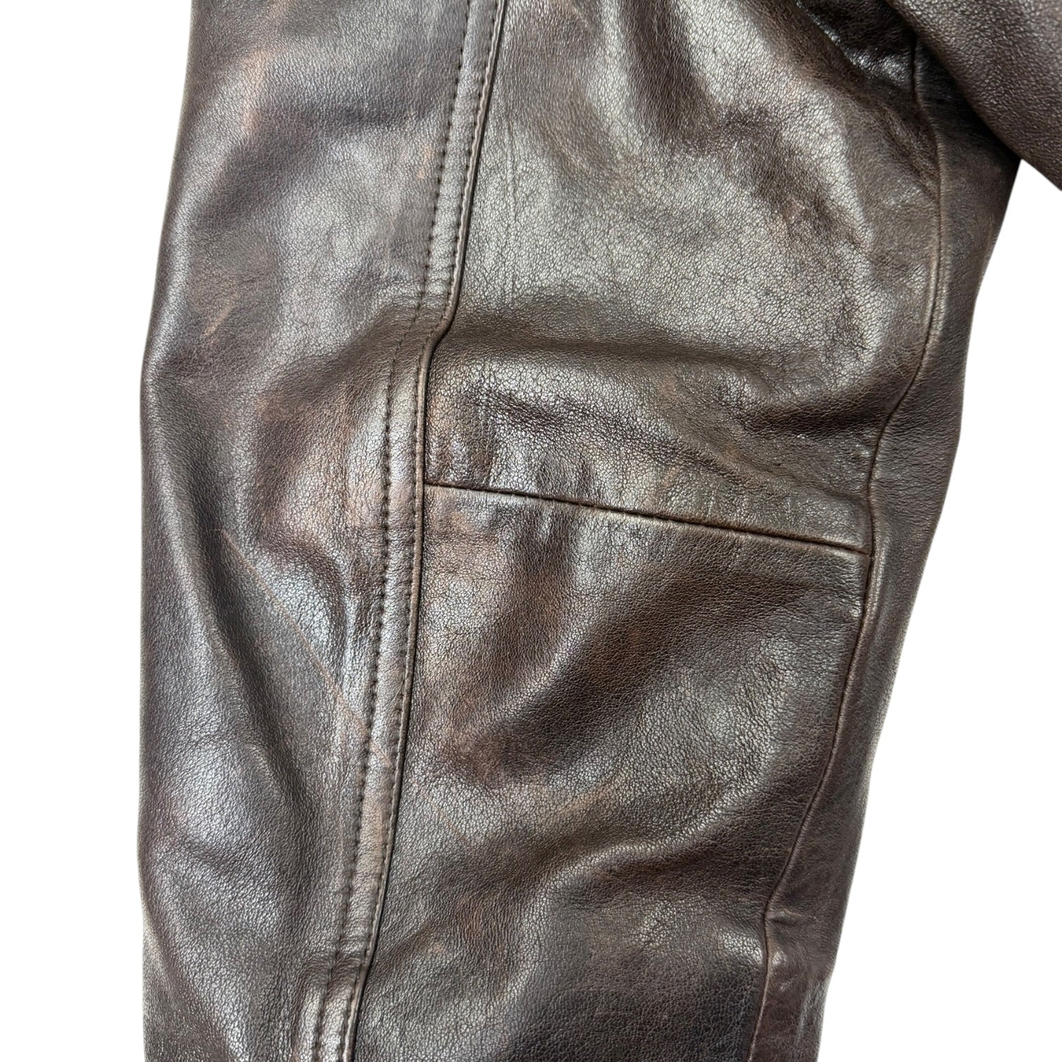 Stussy Leather Trucker Jacket Brown