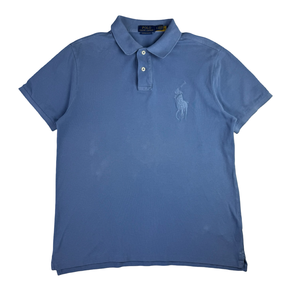 Vintage Polo Ralph Lauren Big Pony Tonal Polo Shirt Pale Blue